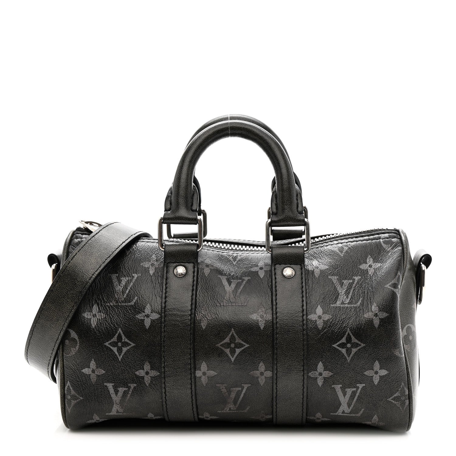 Brushed Monogram Eclipse Keepall Bandouliere 25