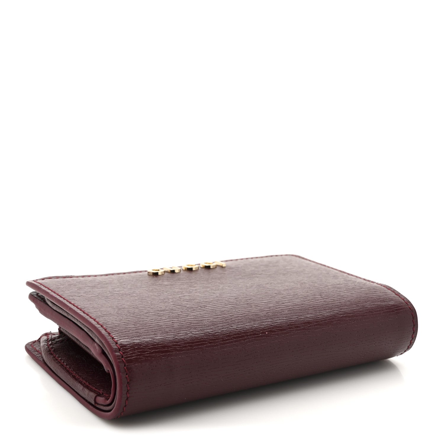 Calfskin Script Card Case Wallet Rosso Ancora Red