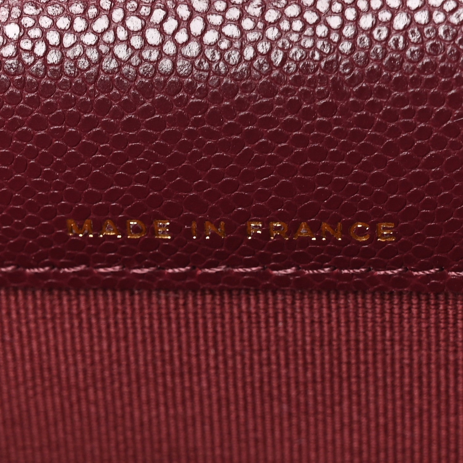 Caviar Flat Chevron Quilted Flap Card Holder Burgundy
