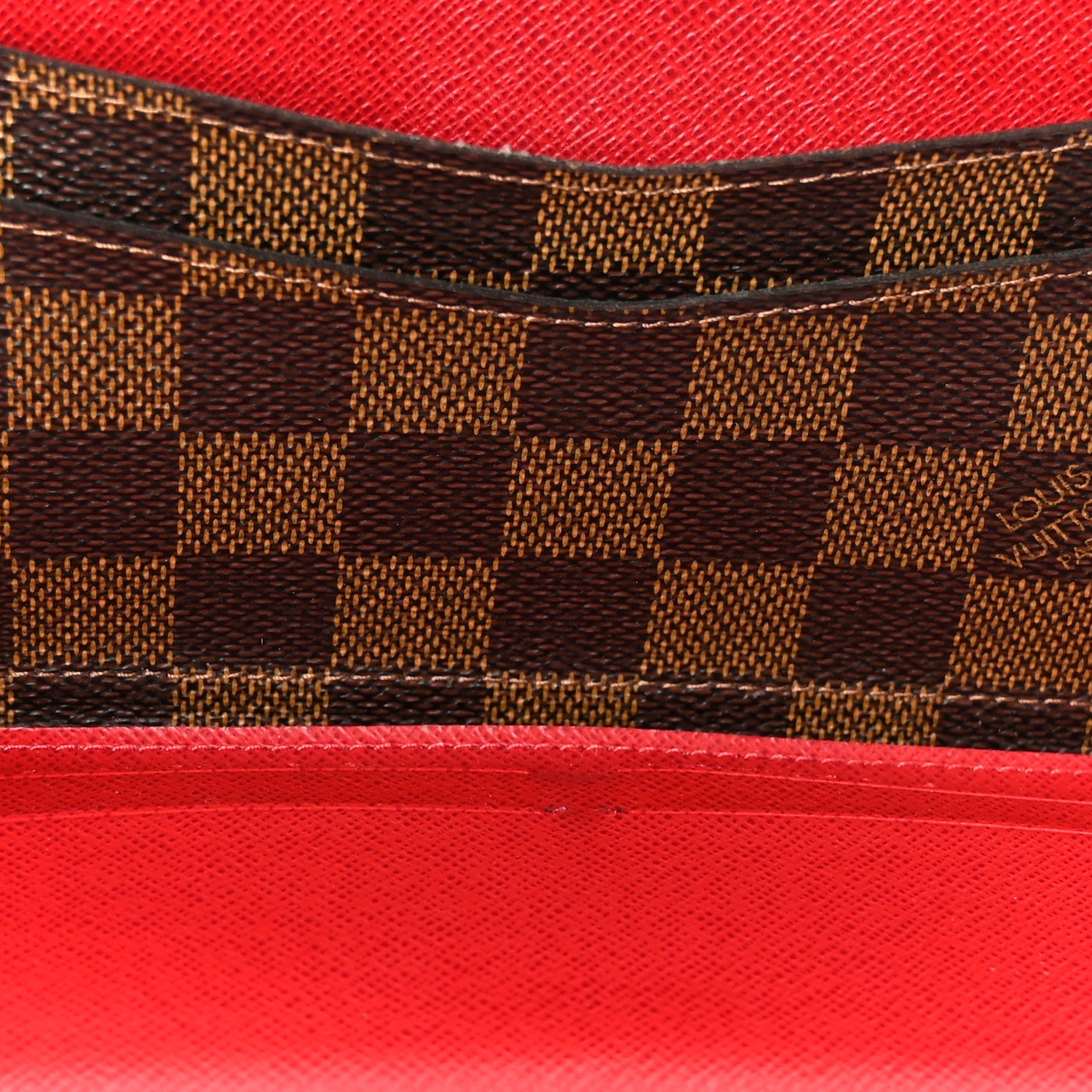 Damier Ebene Josephine Wallet Red