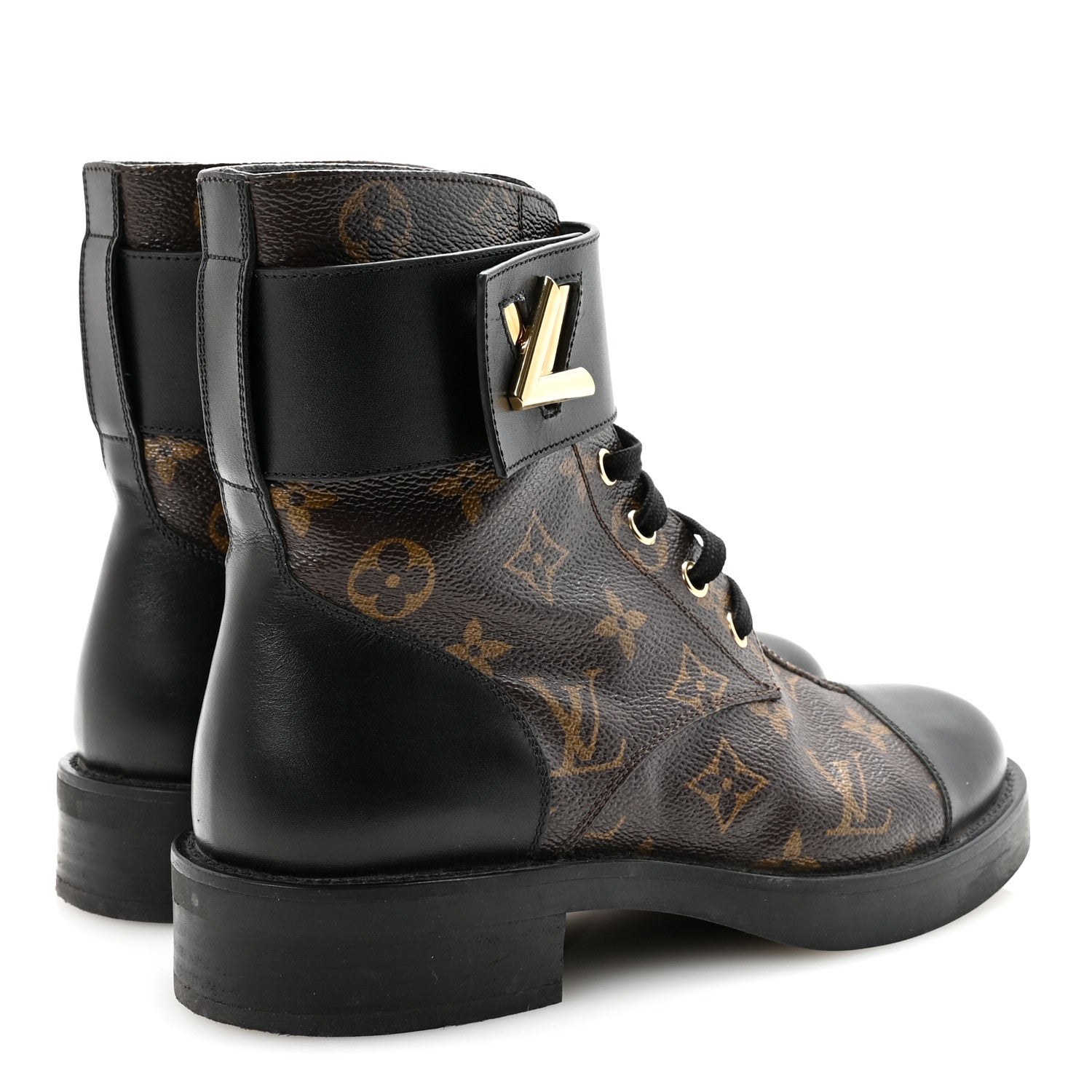 Calfskin Monogram Wonderland Flat Ranger Boots 37 Black