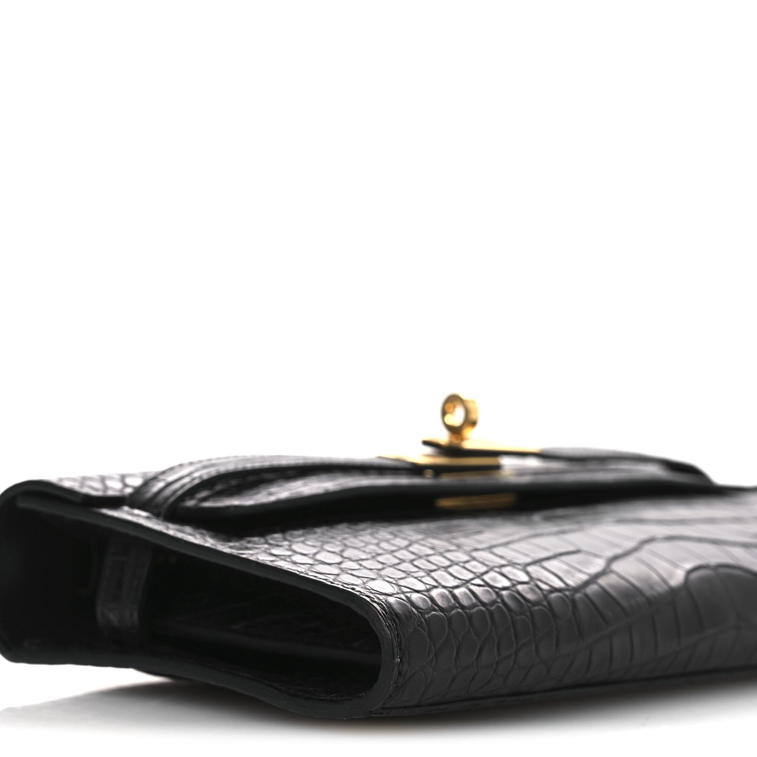 Matte Alligator Kelly Wallet To Go Black