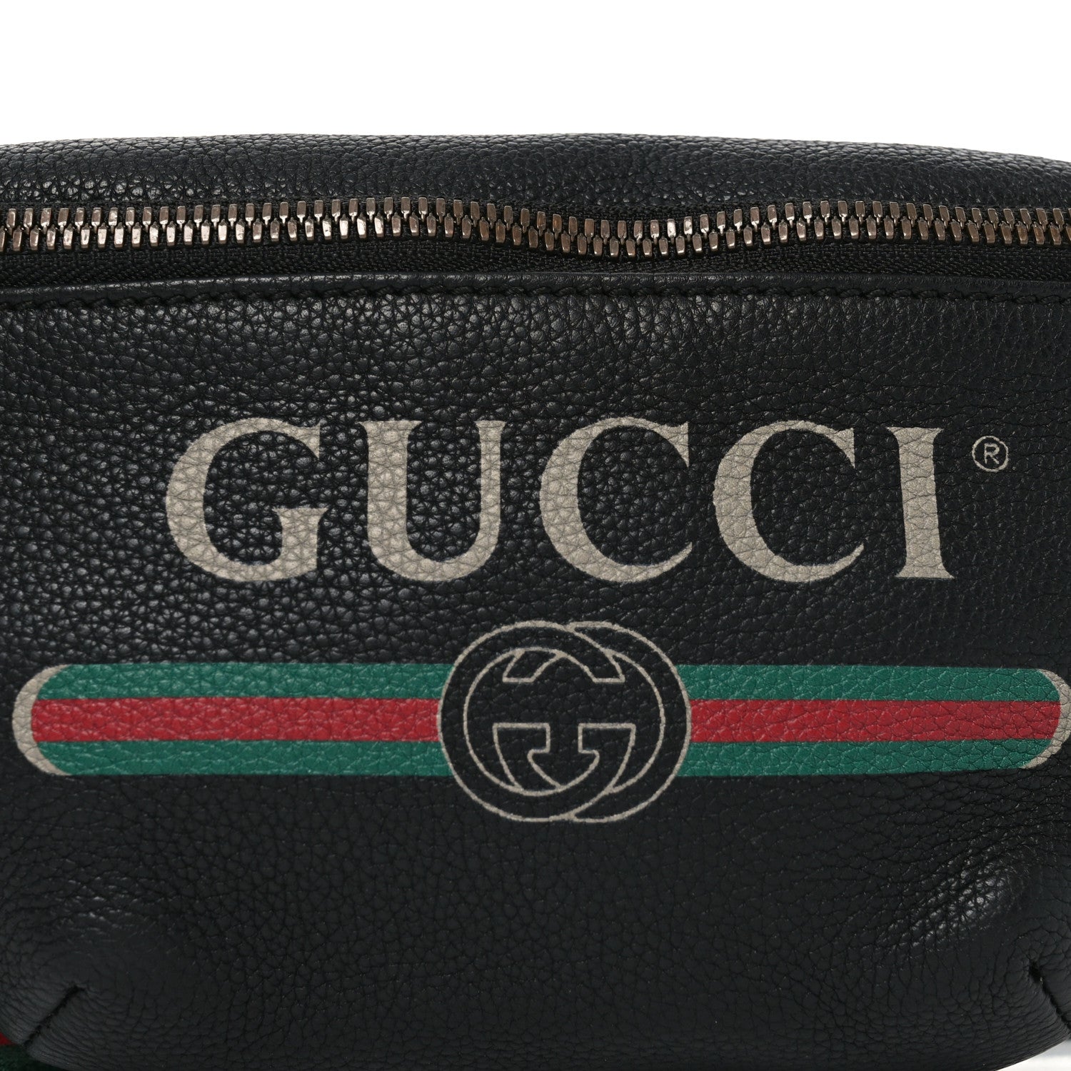Grained Calfskin Small Logo Belt Bag Black