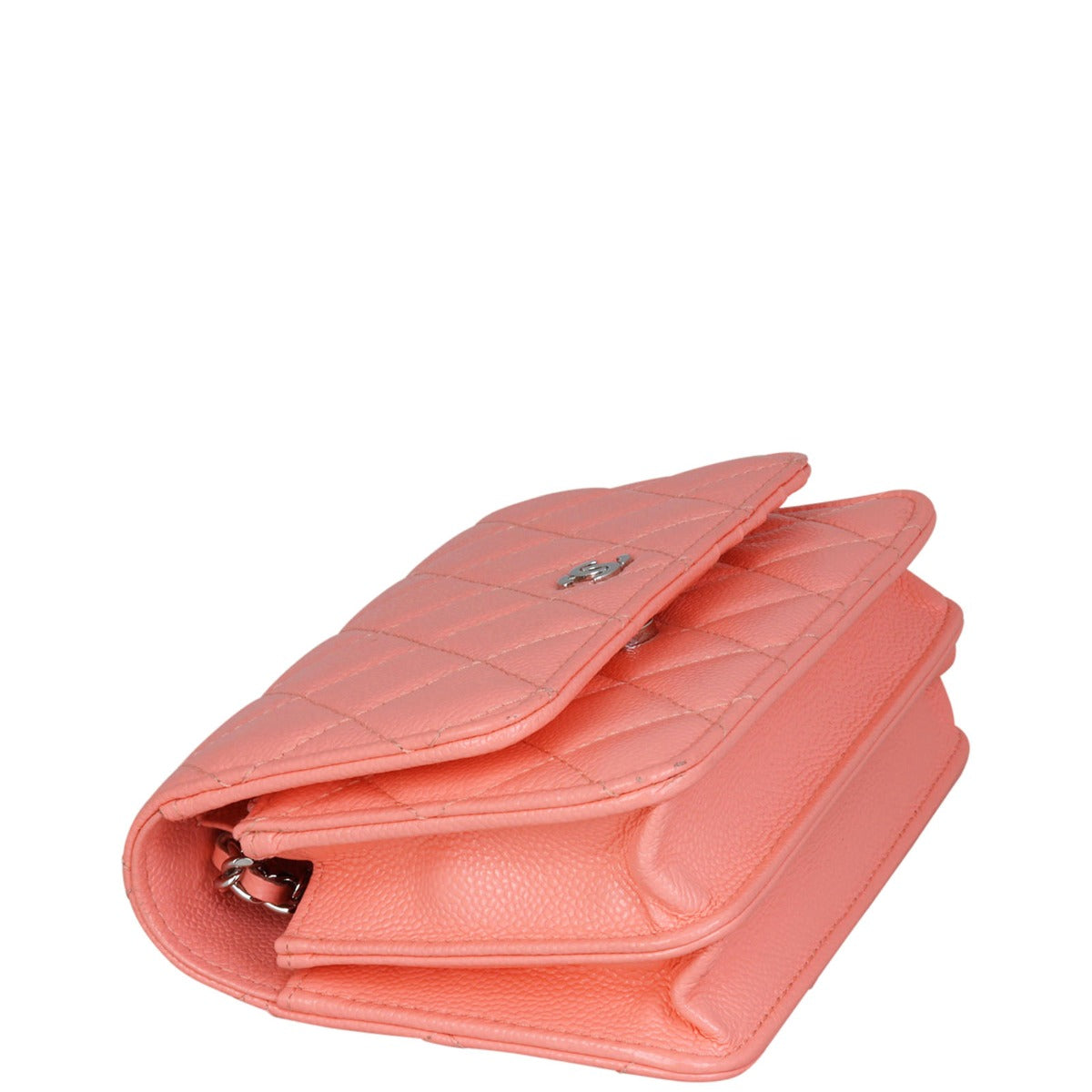 Chanel Mini Wallet on Chain | Bright Coral Pink