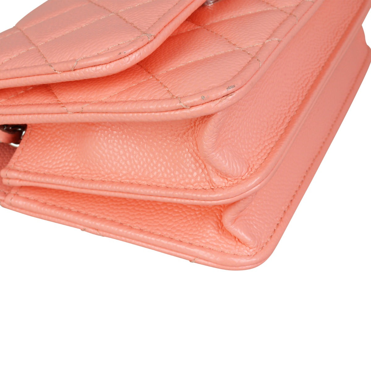 Chanel Mini Wallet on Chain | Bright Coral Pink