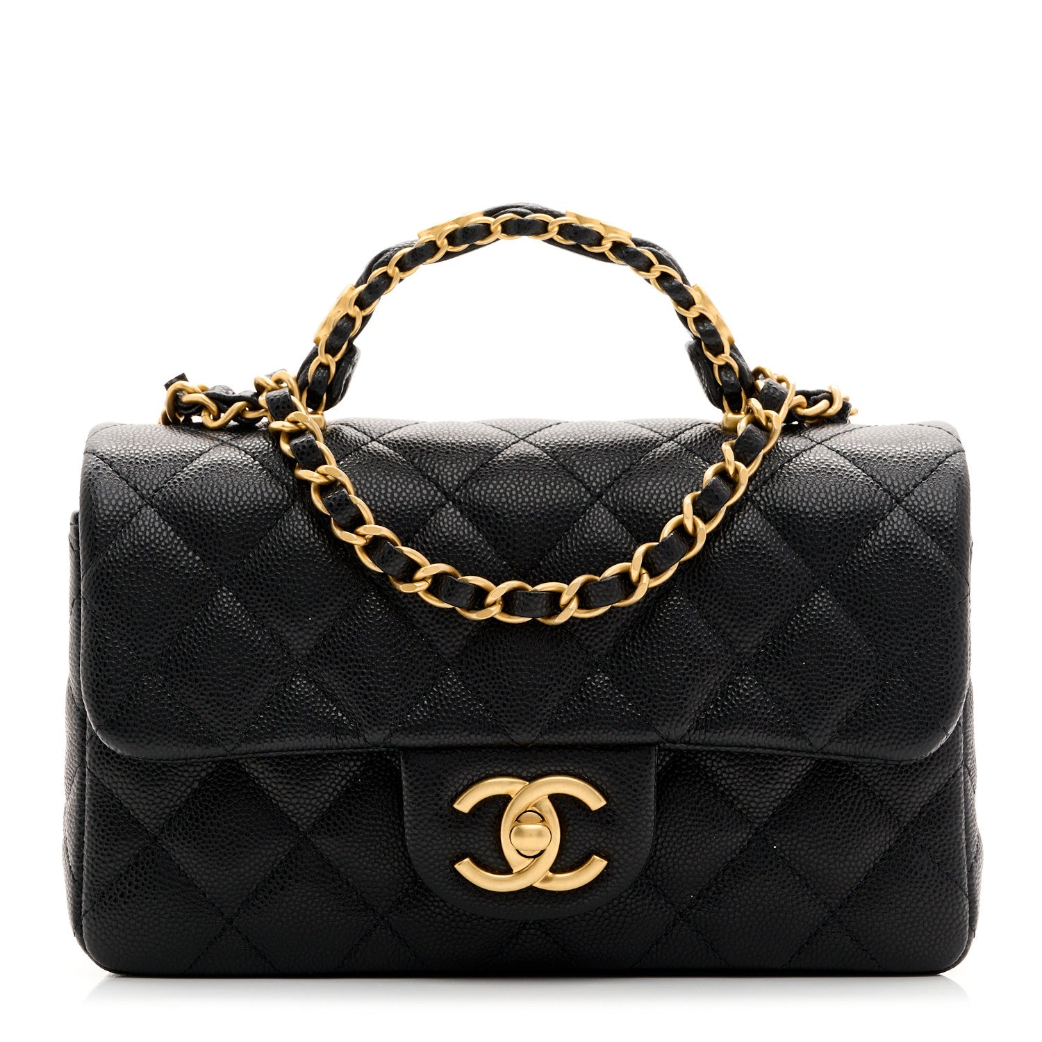 Caviar Quilted Mini Handy CC Flap Black