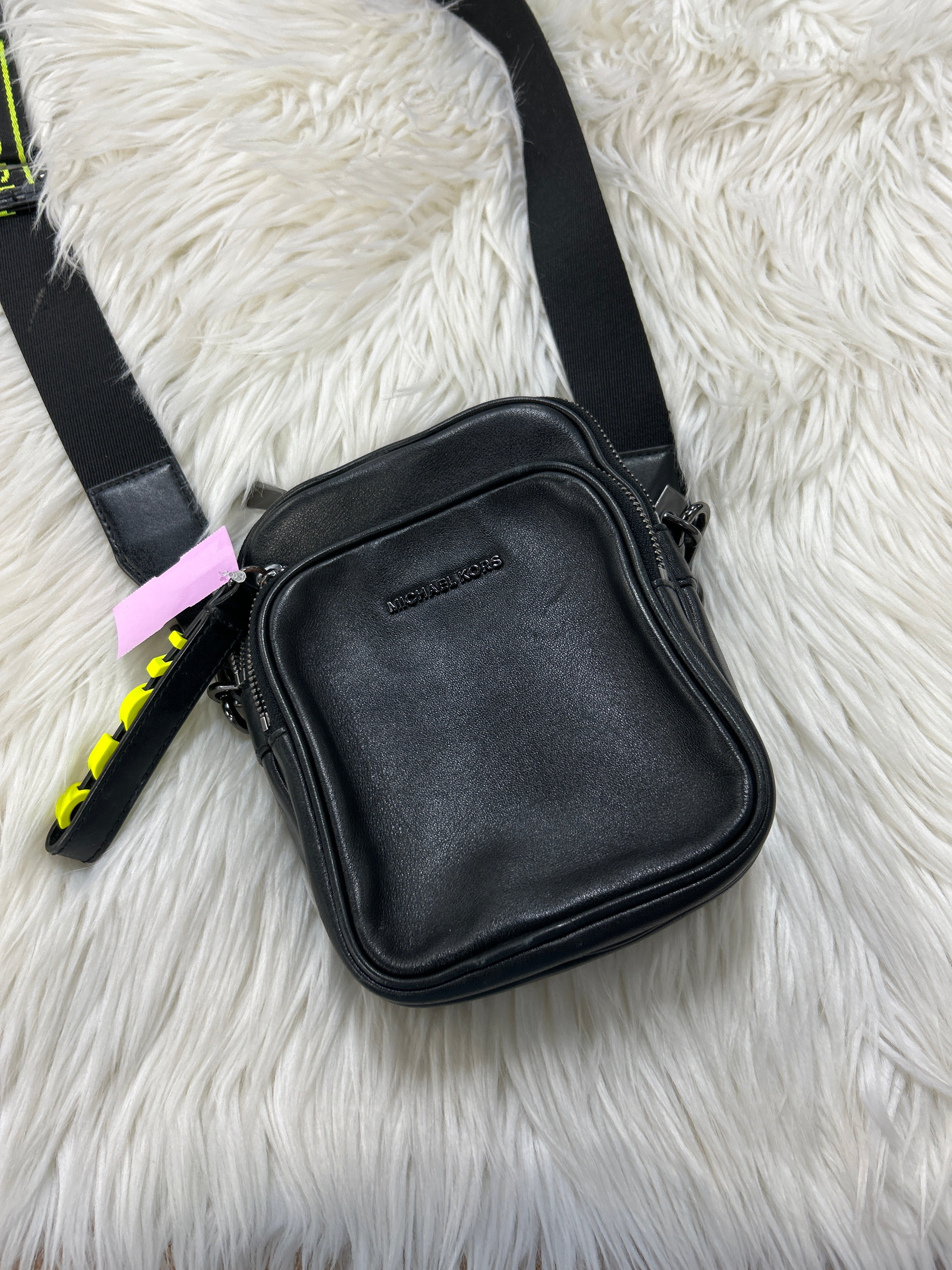 Crossbody By Michael By Michael Kors In Black & Green, Size:Medium