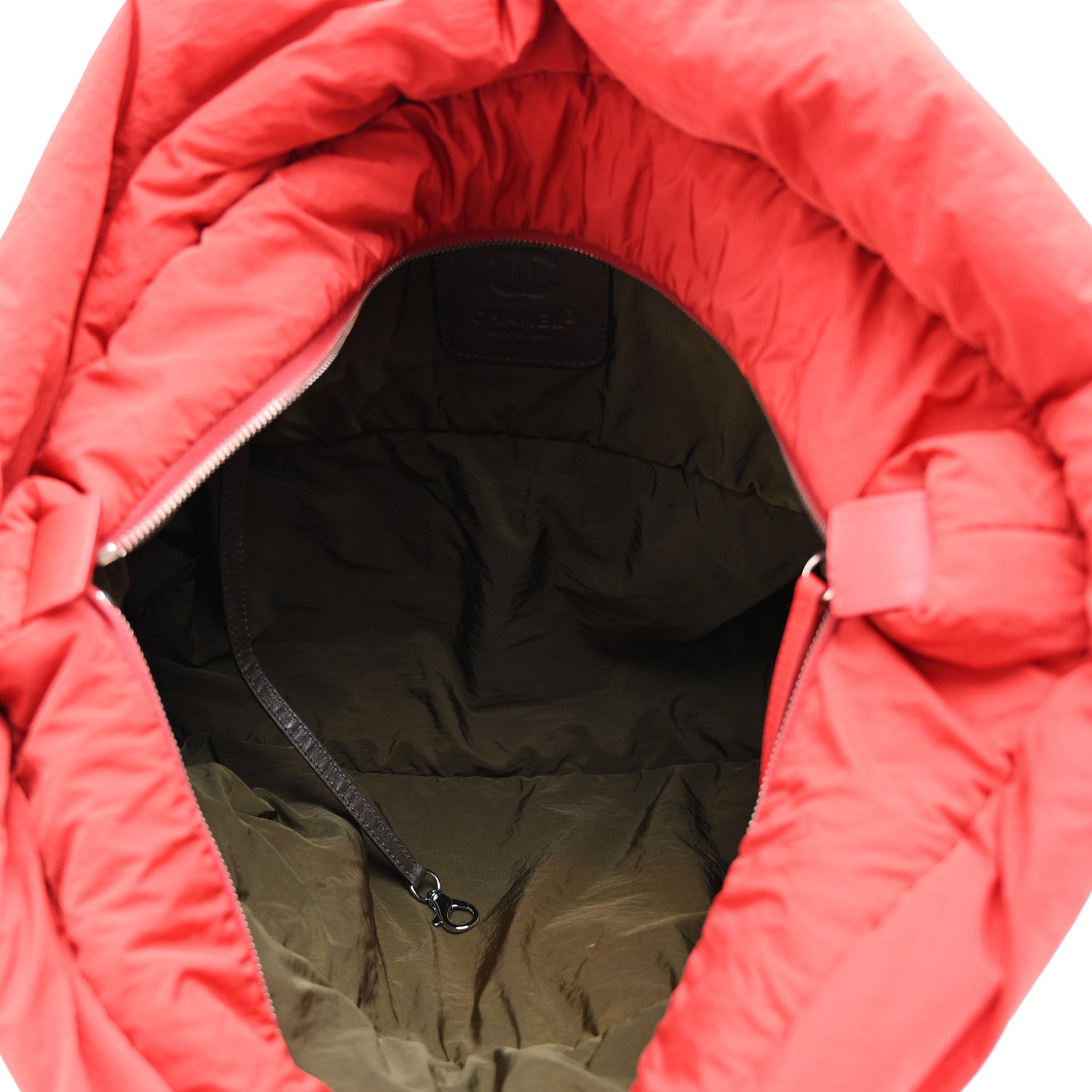 Nylon Quilted Large Coco Cocoon Tote Red