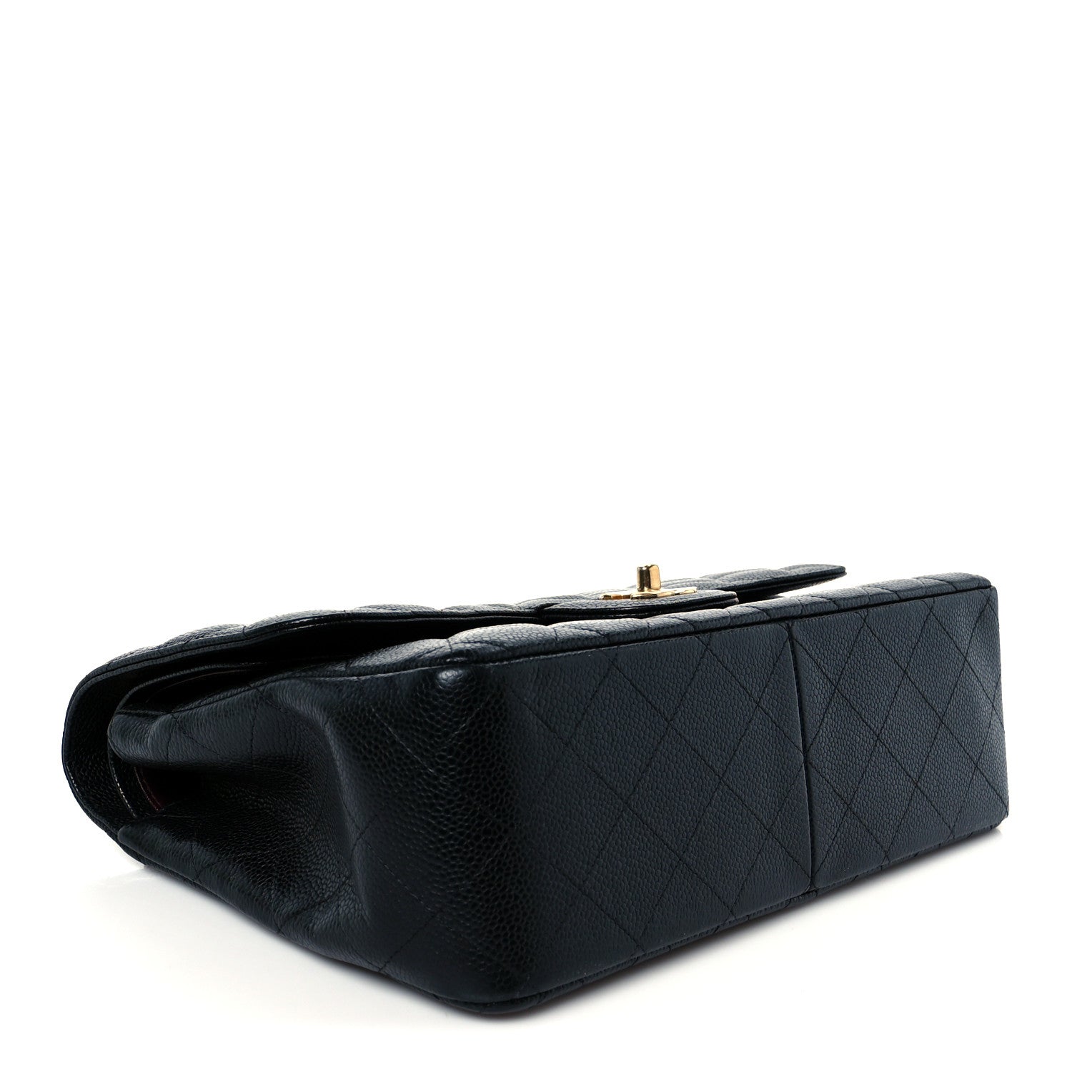 Caviar Quilted Jumbo Double Flap Black