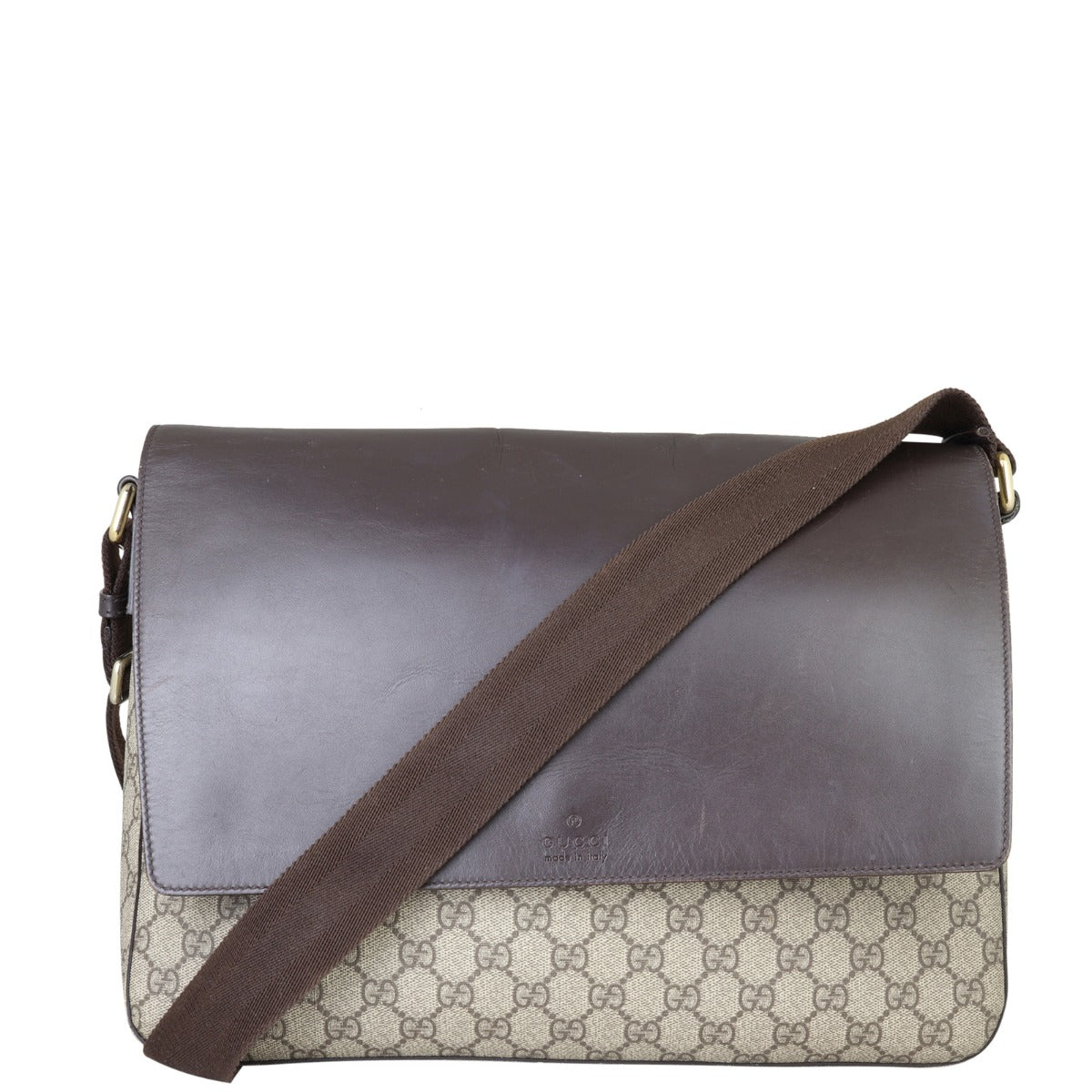 Gucci GG Supreme Leather Flap Messenger
