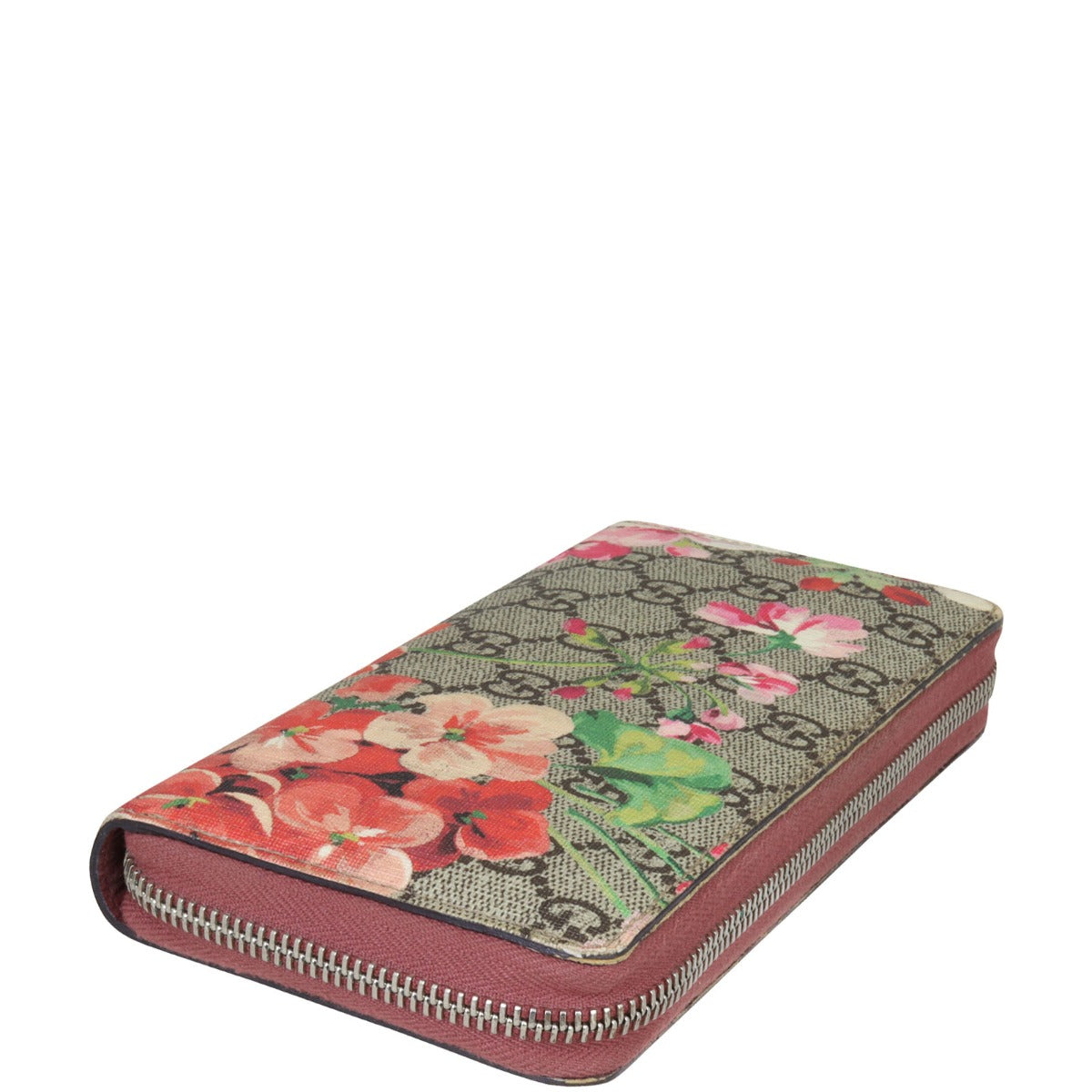 Gucci GG Supreme Blooms Zip Around Wallet