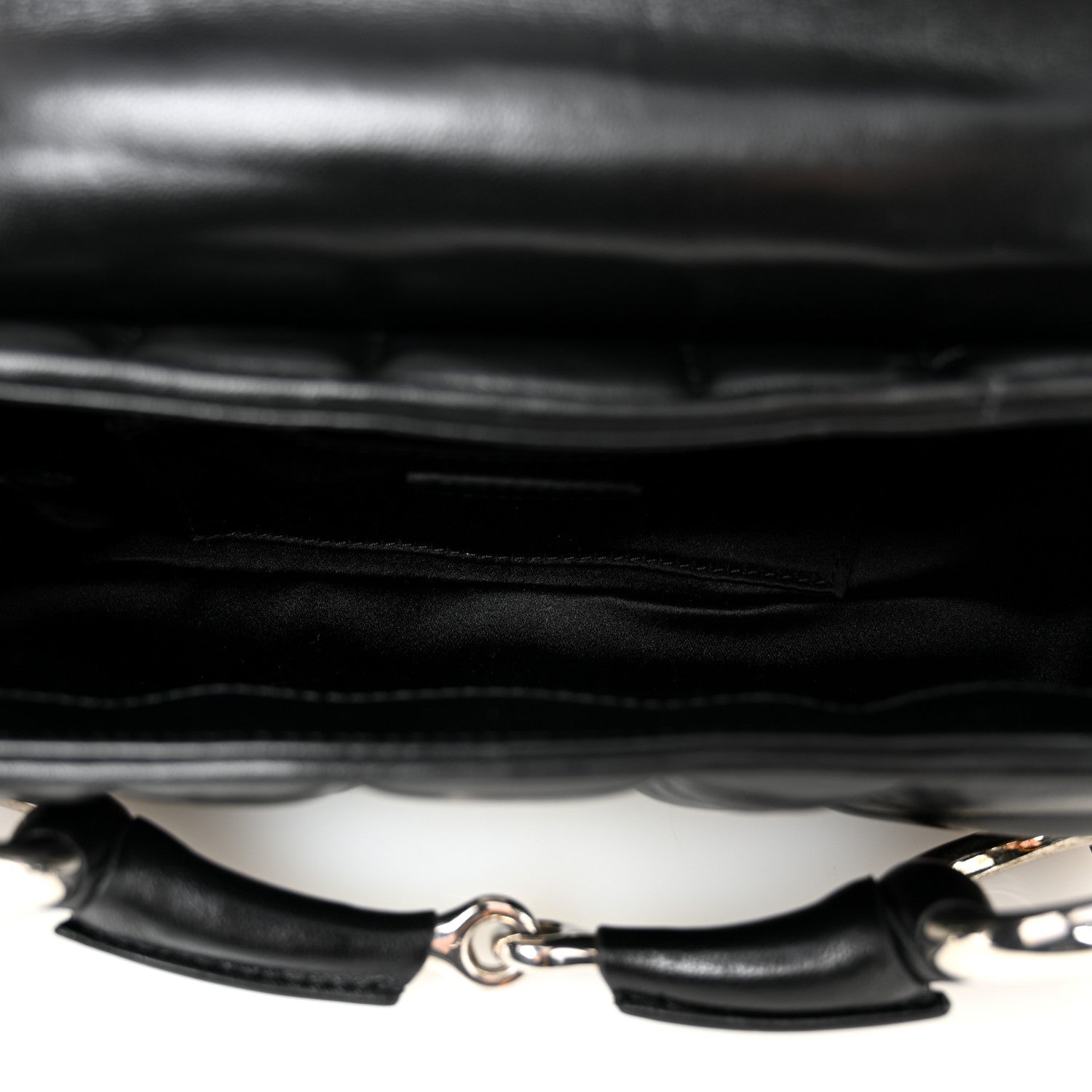 Nappa Vertical Matelasse Small Maxi Horsebit Chain Shoulder Bag Black