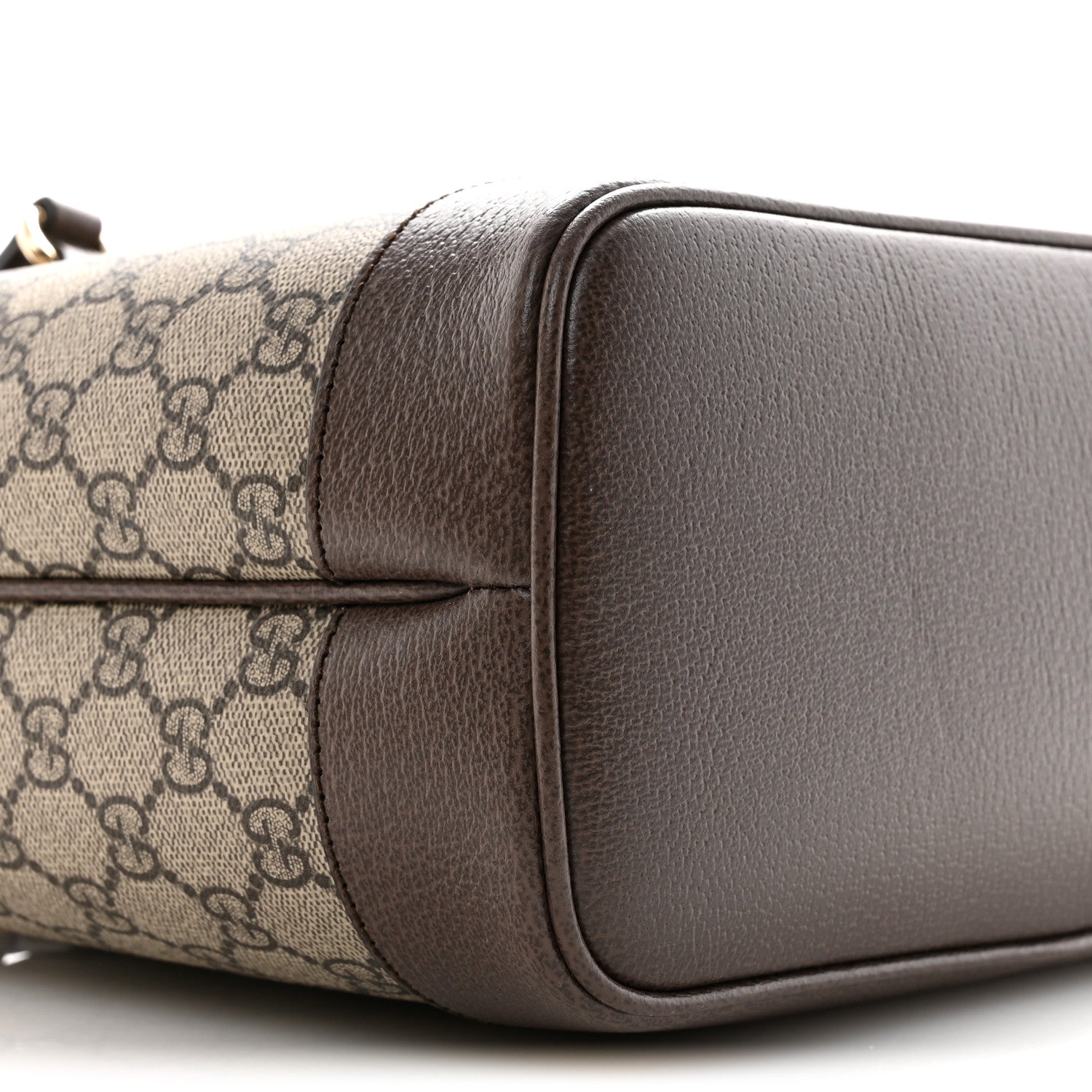 GG Supreme Monogram Textured Calfskin Web Small Ophidia Shoulder Tote Bag Beige Ebony New Acero