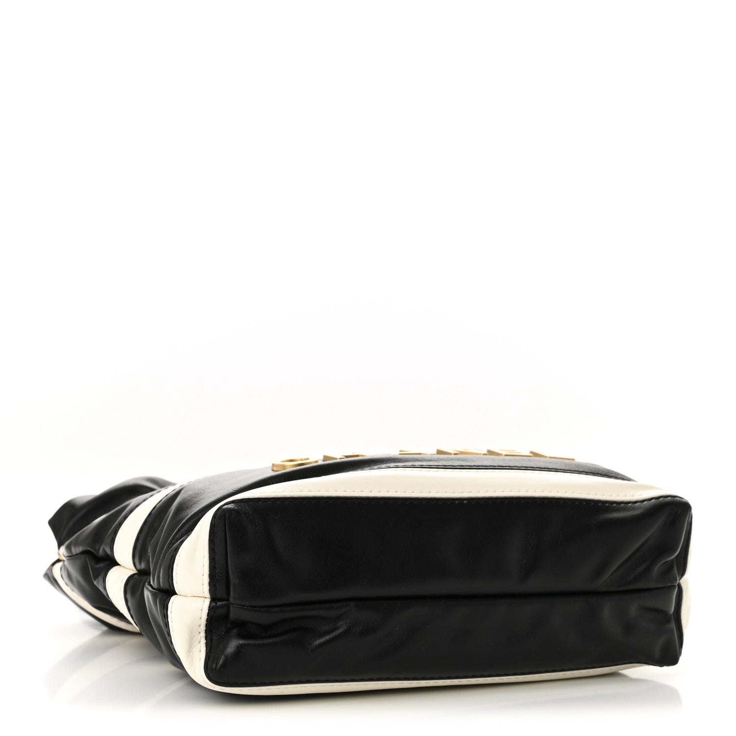 Shiny Calfskin Striped Mini Chanel 22 Black White