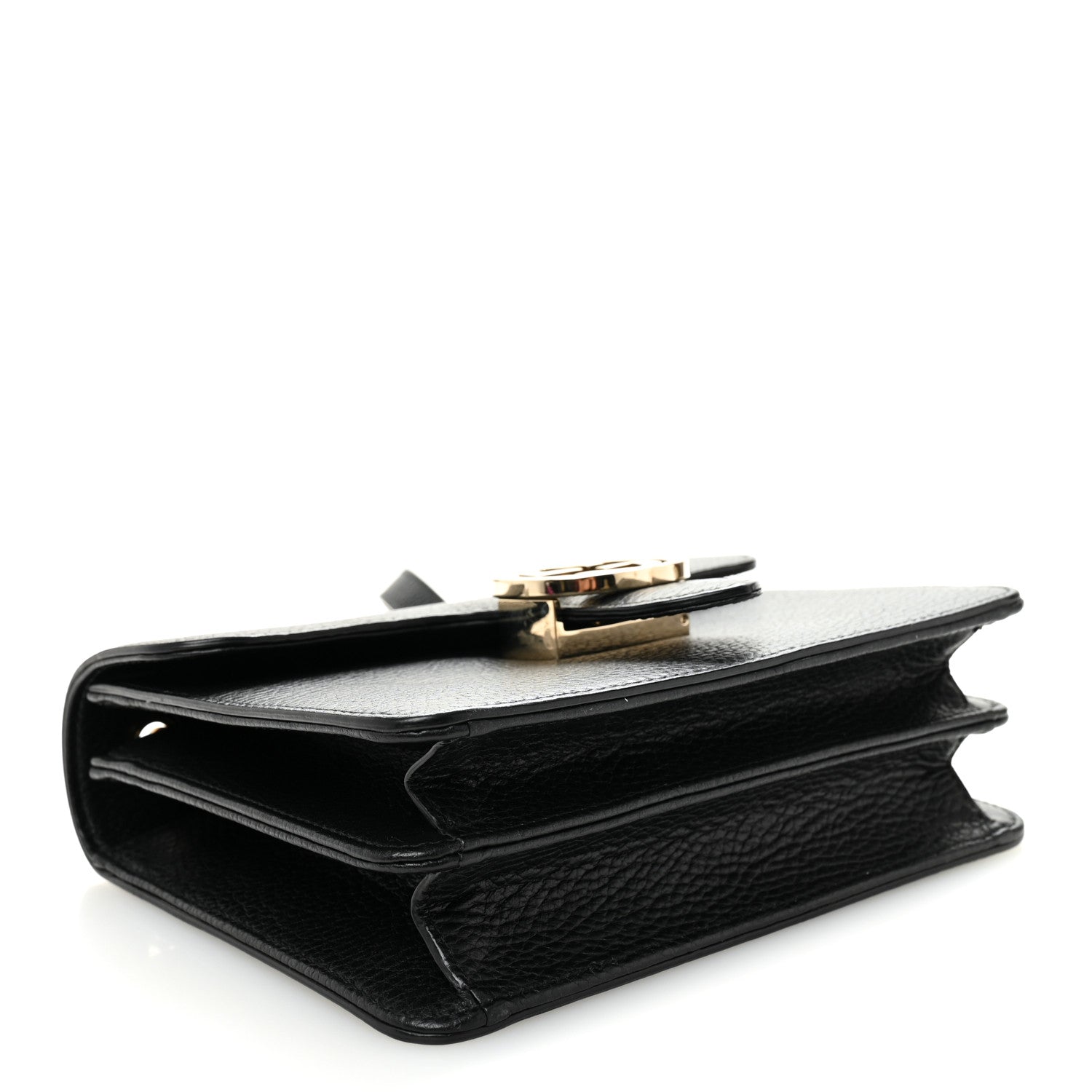 Dollar Calfskin Small Interlocking G Shoulder Bag Black