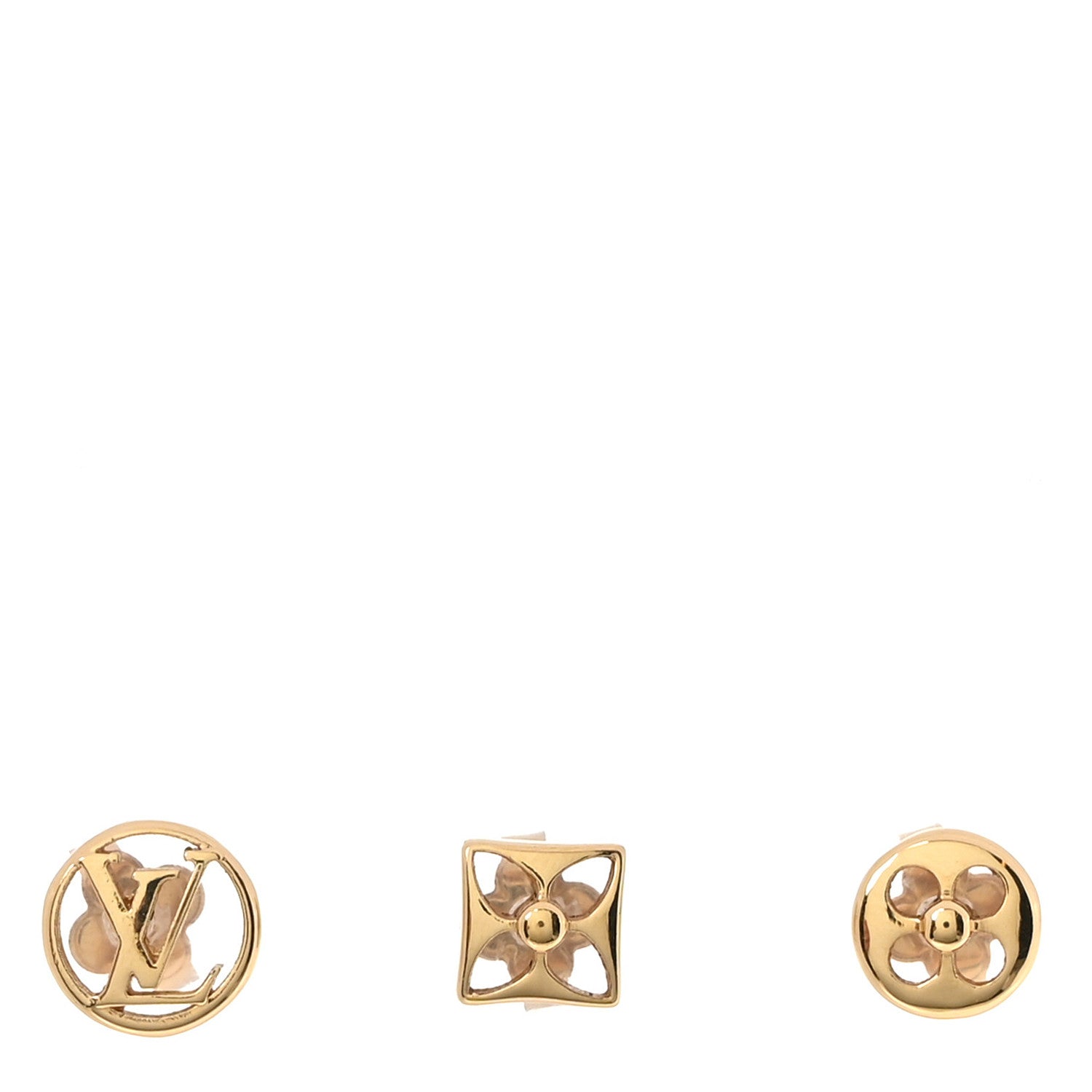 Metal Crazy In Lock Earrings Set Gold
