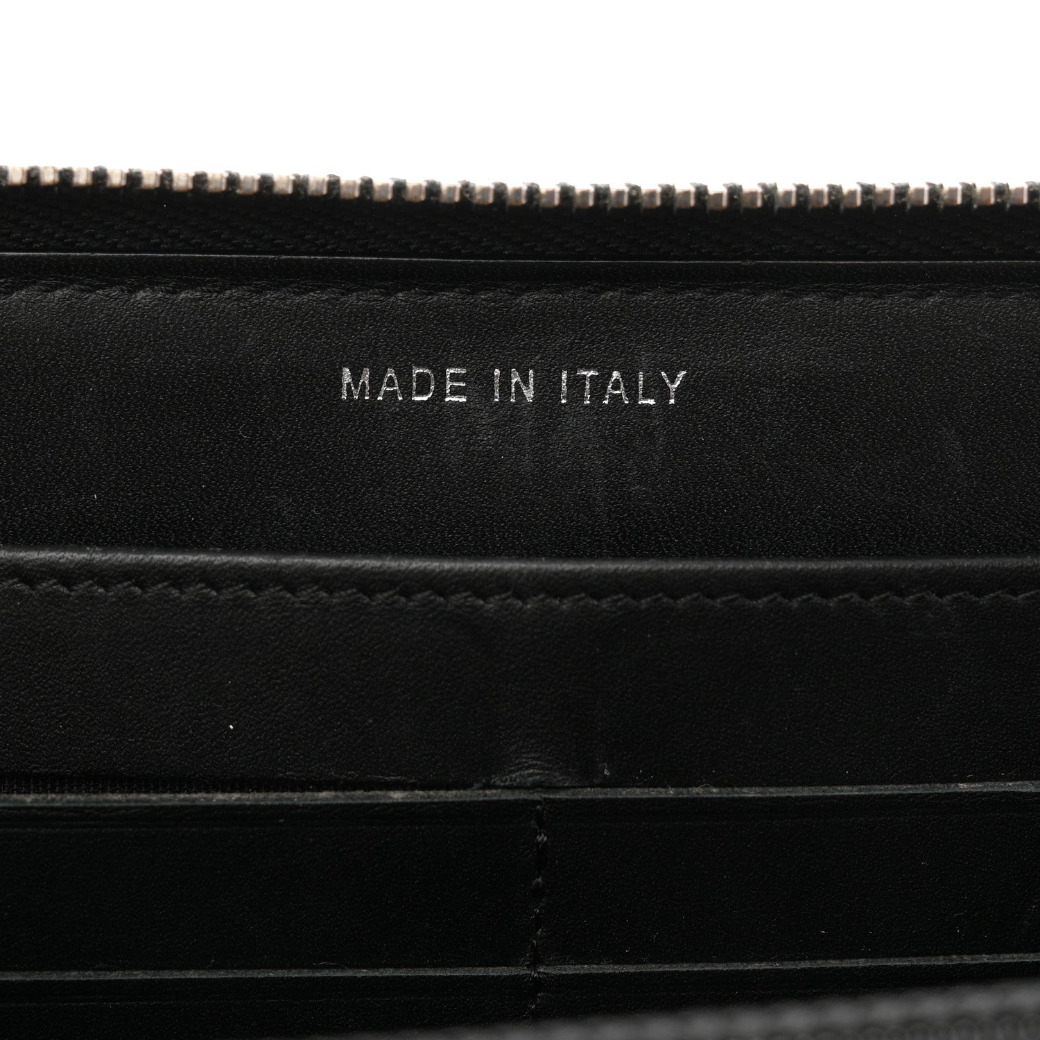 Glazed Calfskin Quilted Small Coco Boy Zip Around Wallet Black
