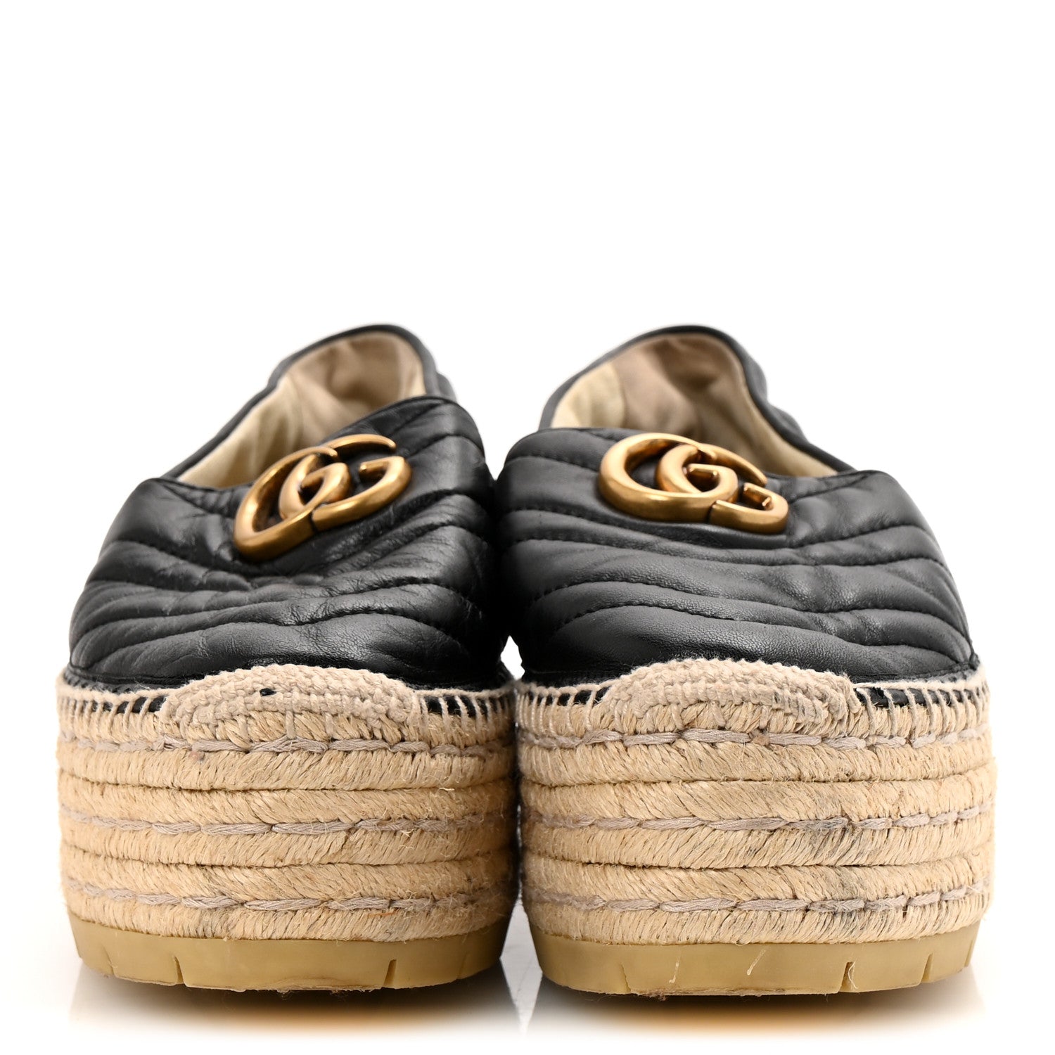 Nappa Matelasse GG Marmont Platform Espadrilles 39 Black