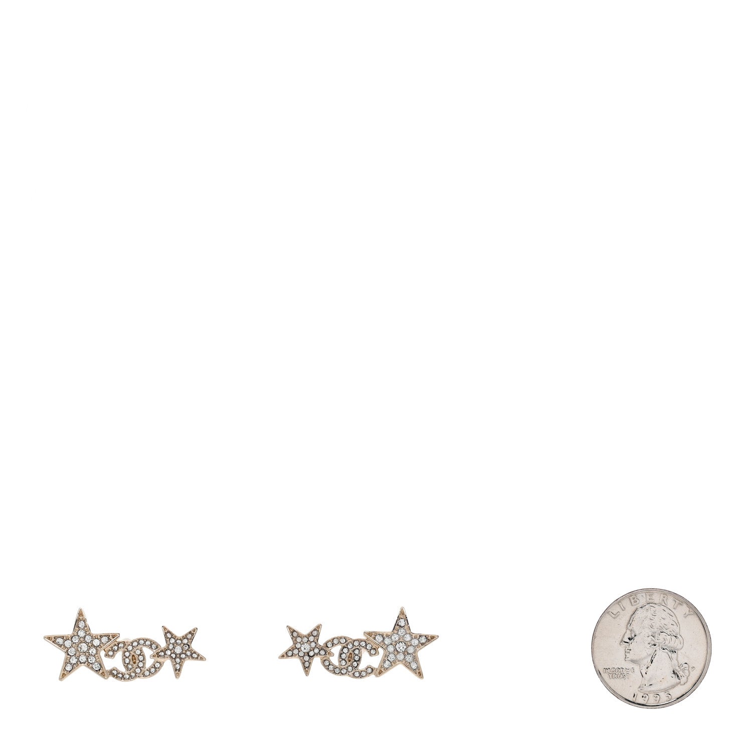 Crystal Star CC Earrings Gold