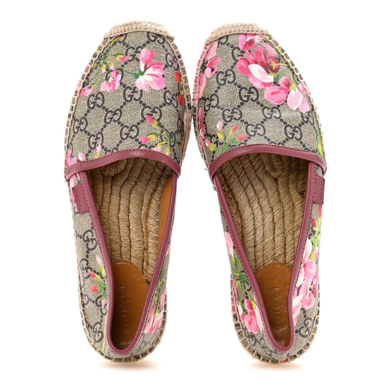 GG Supreme Monogram Blooms Espadrilles 37.5 Beige Multicolor Dry Rose