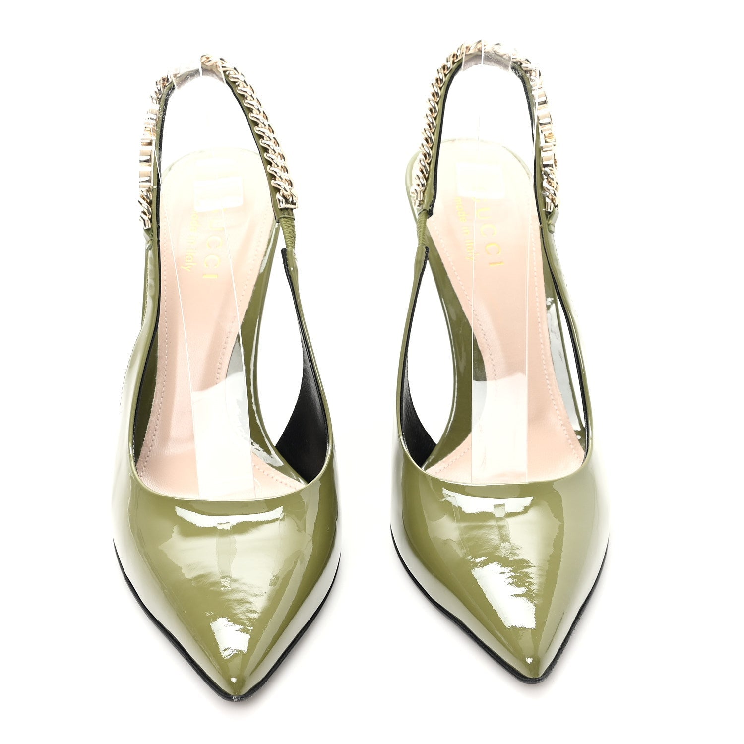 Vernice Crystal Nappa Charlotte Signoria 105 Slingback Pumps 36 Herbs Light Green