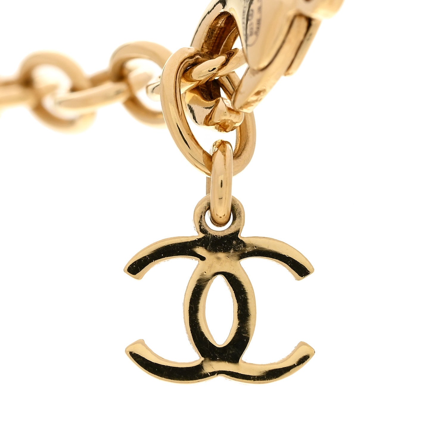 Crystal CC Heart Link Choker Necklace Gold