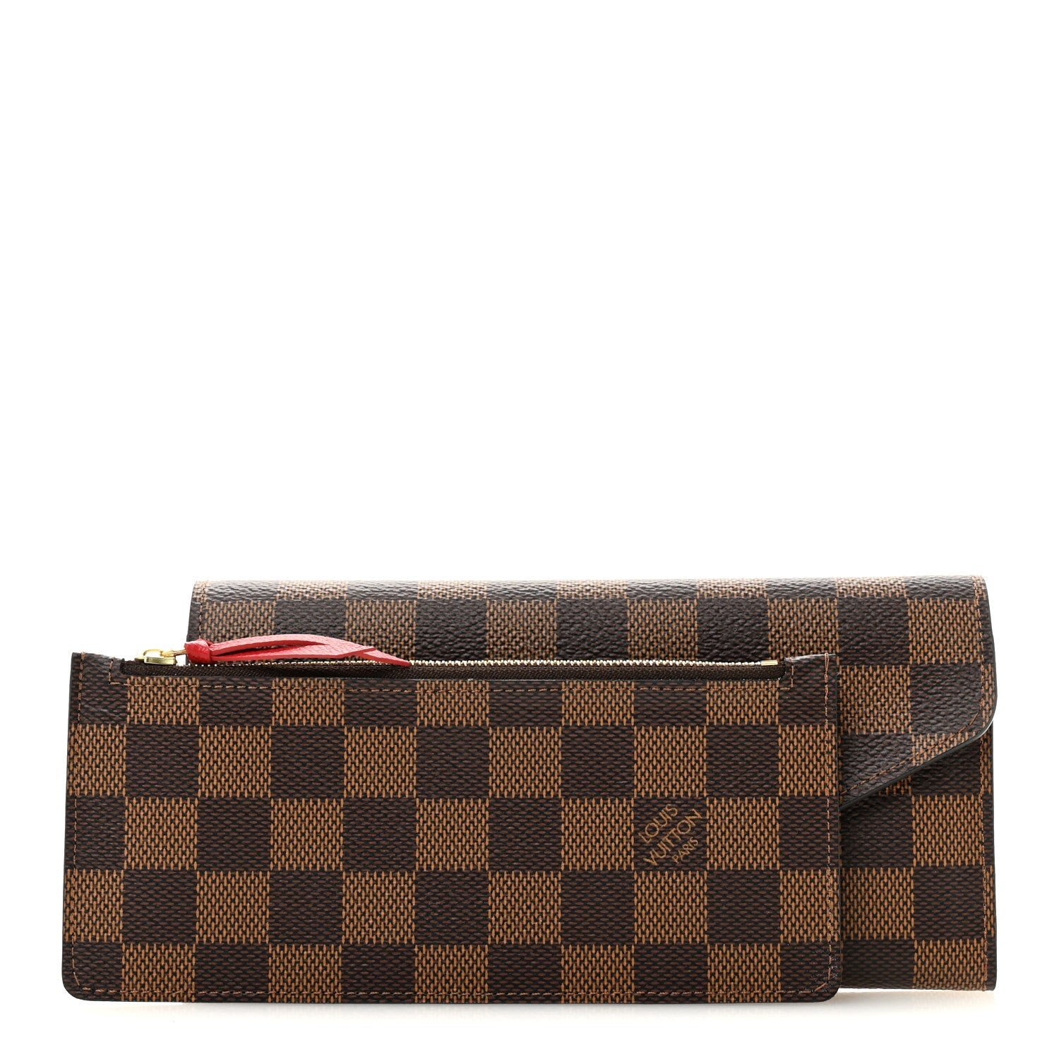 Damier Ebene Josephine Wallet Red