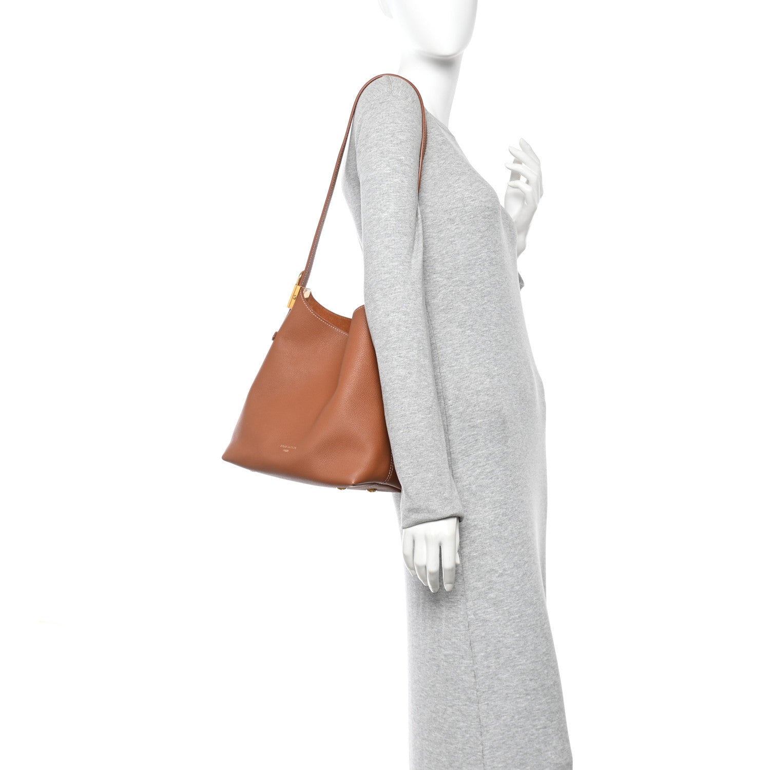 Grained Calfskin Low Key Hobo PM Cognac
