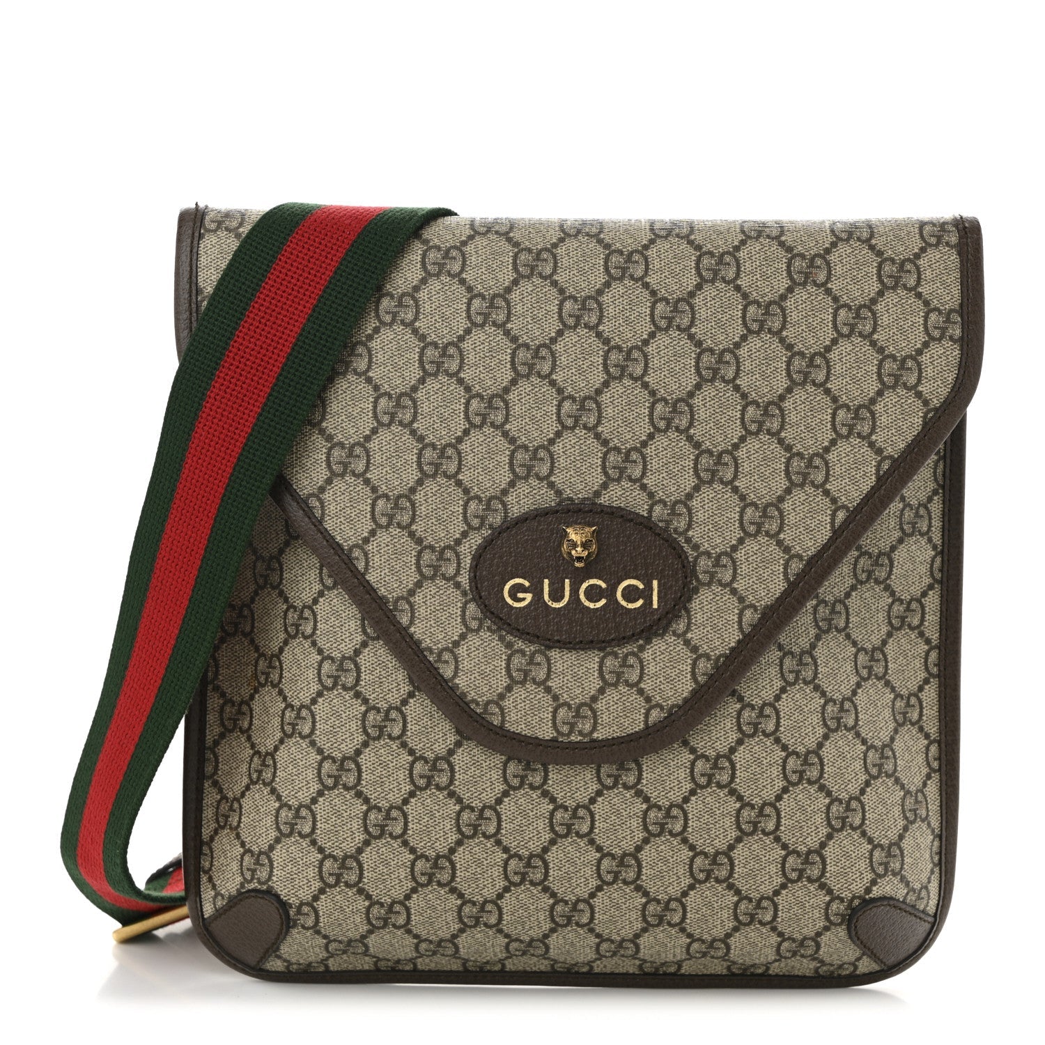 GG Supreme Monogram Web Medium Neo Vintage Flap Messenger Bag Beige New Acero