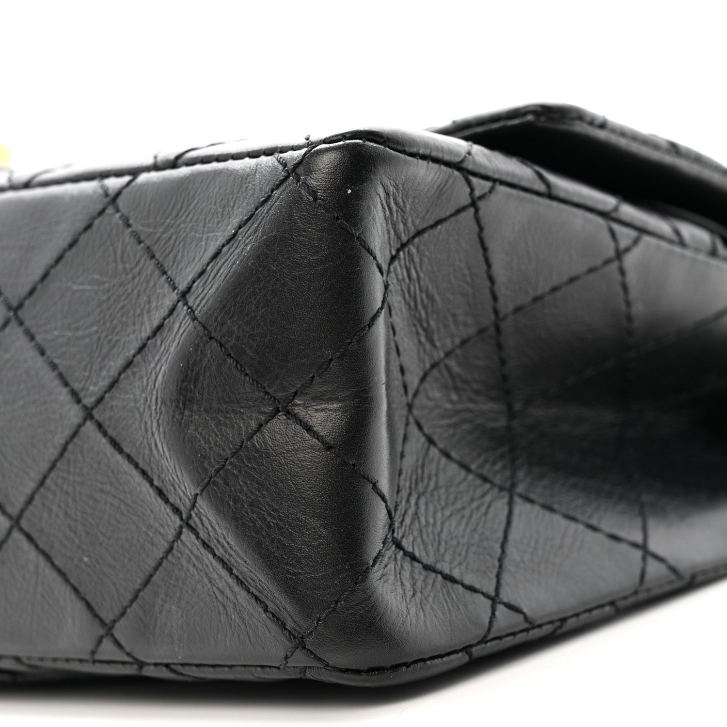 Aged Calfskin Quilted 2.55 Reissue 225 Flap Black