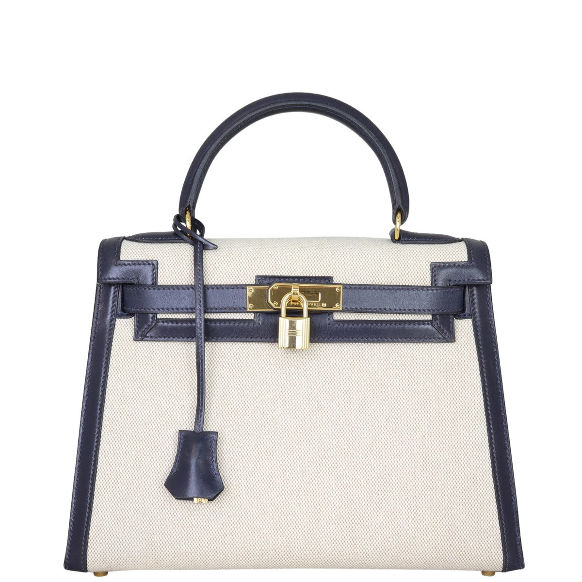 Hermes Kelly 28 Sellier Toile and Box