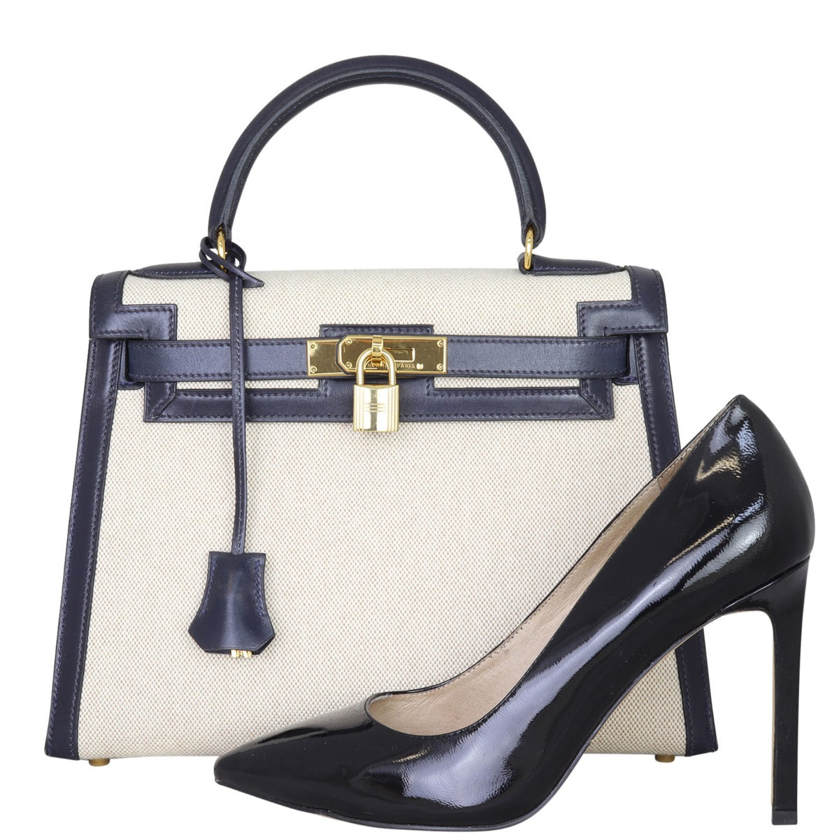 Hermes Kelly 28 Sellier Toile and Box