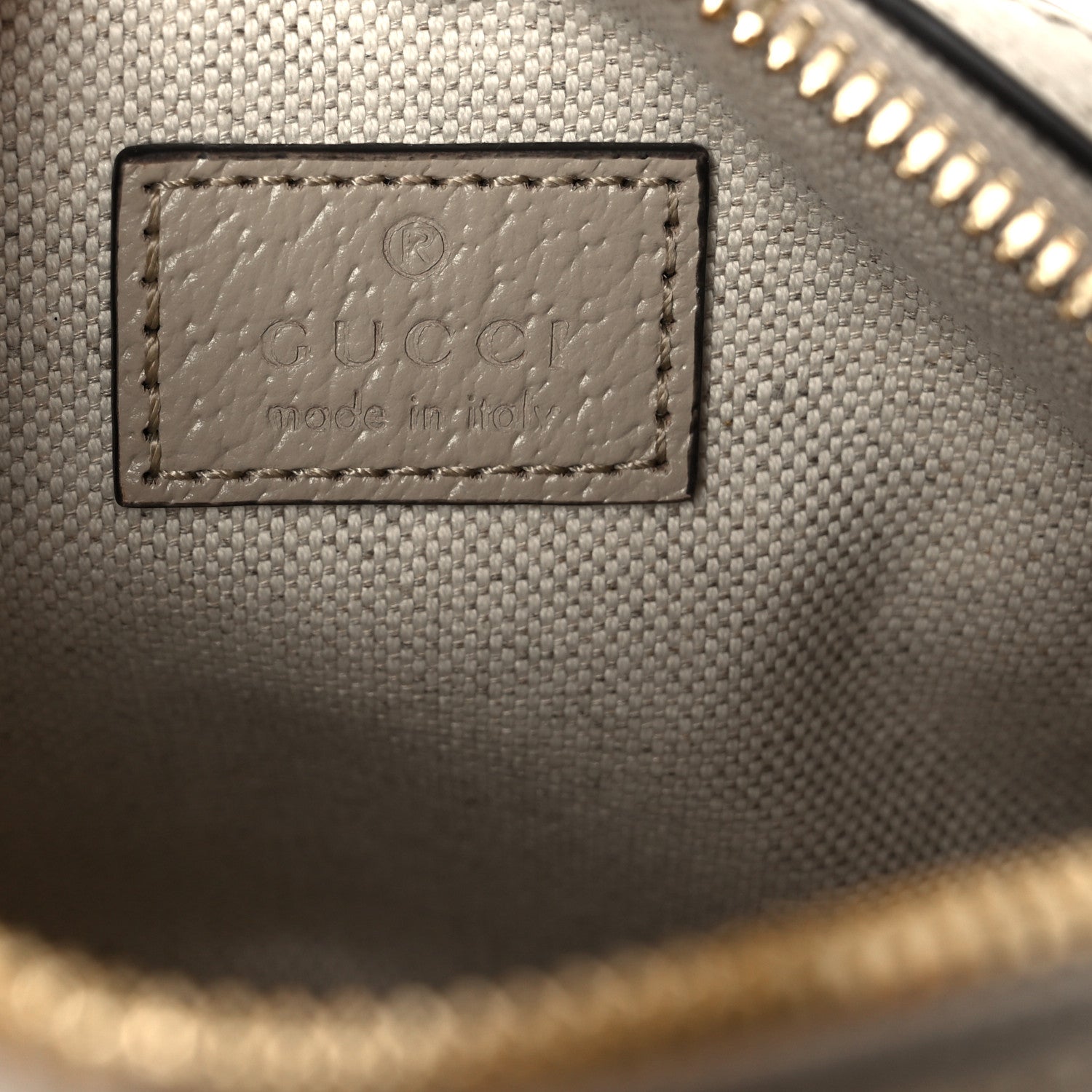GG Supreme Monogram Textured Dollar Calfskin Web Super Mini Ophidia Top Handle Bowler Bag Beige Mystic White Oatmeal