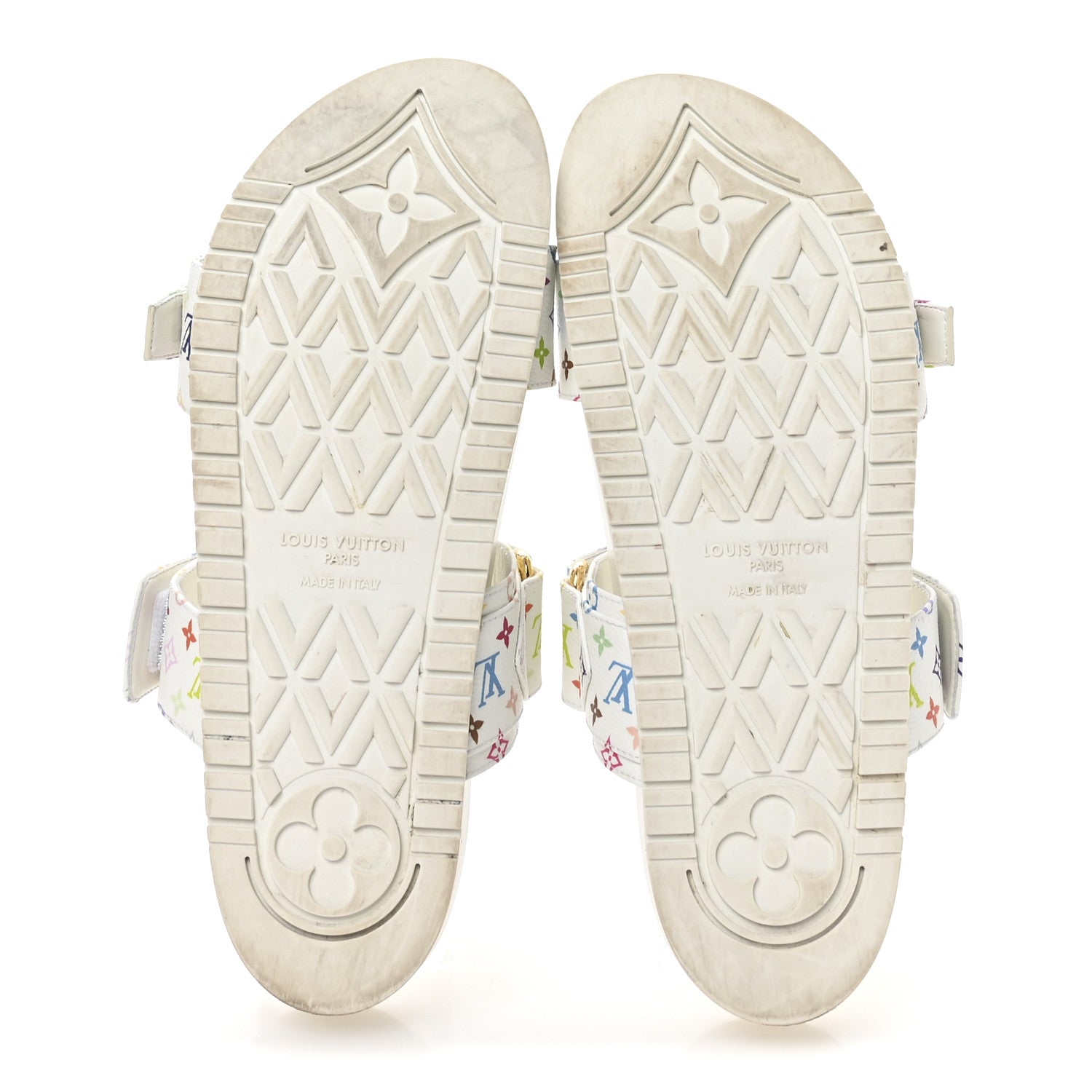 LV X TM Monogram Multicolor Bom Dia Comfort Mule Sandals 38.5 White