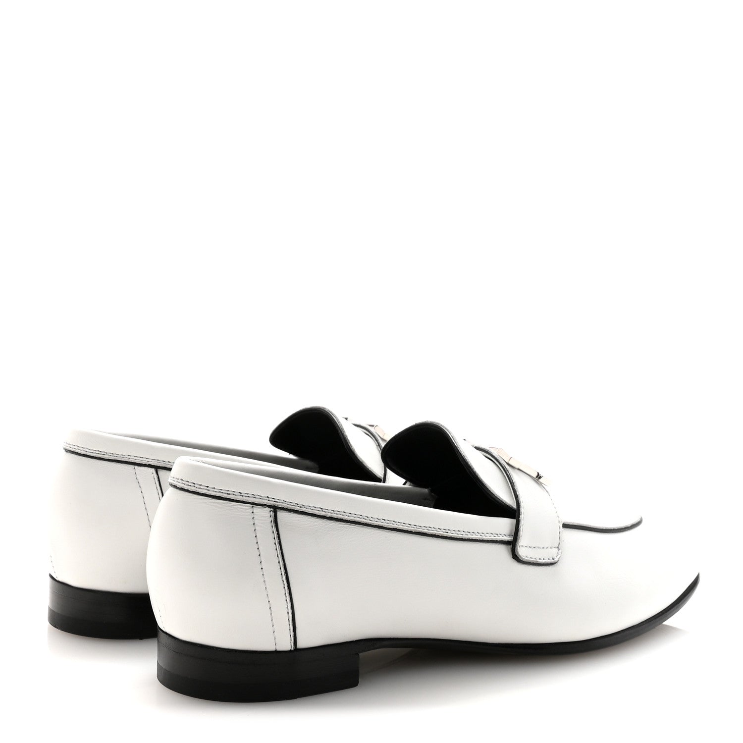Calfskin Womens Paris Loafers 37.5 White