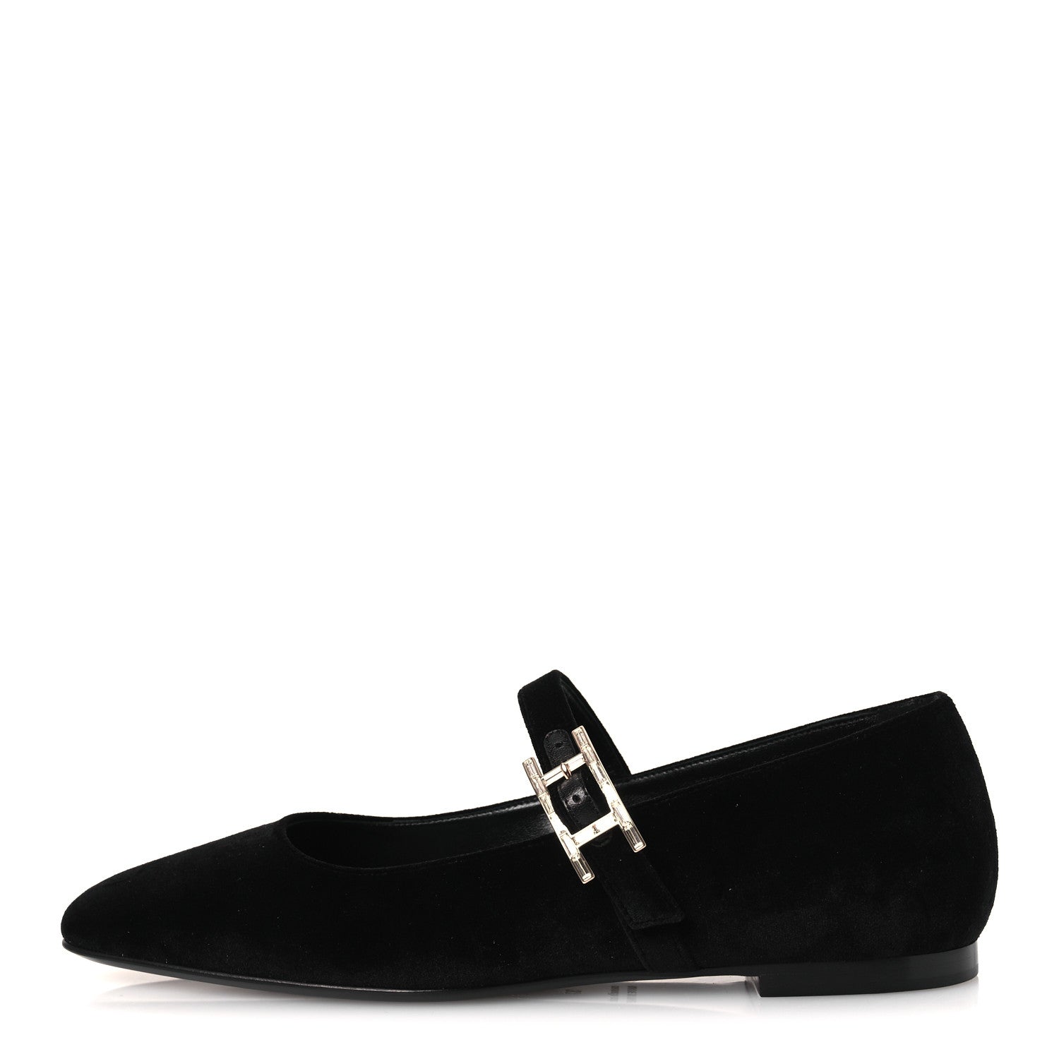 Velvet Crystal Jane Ballet Flats 37 Black
