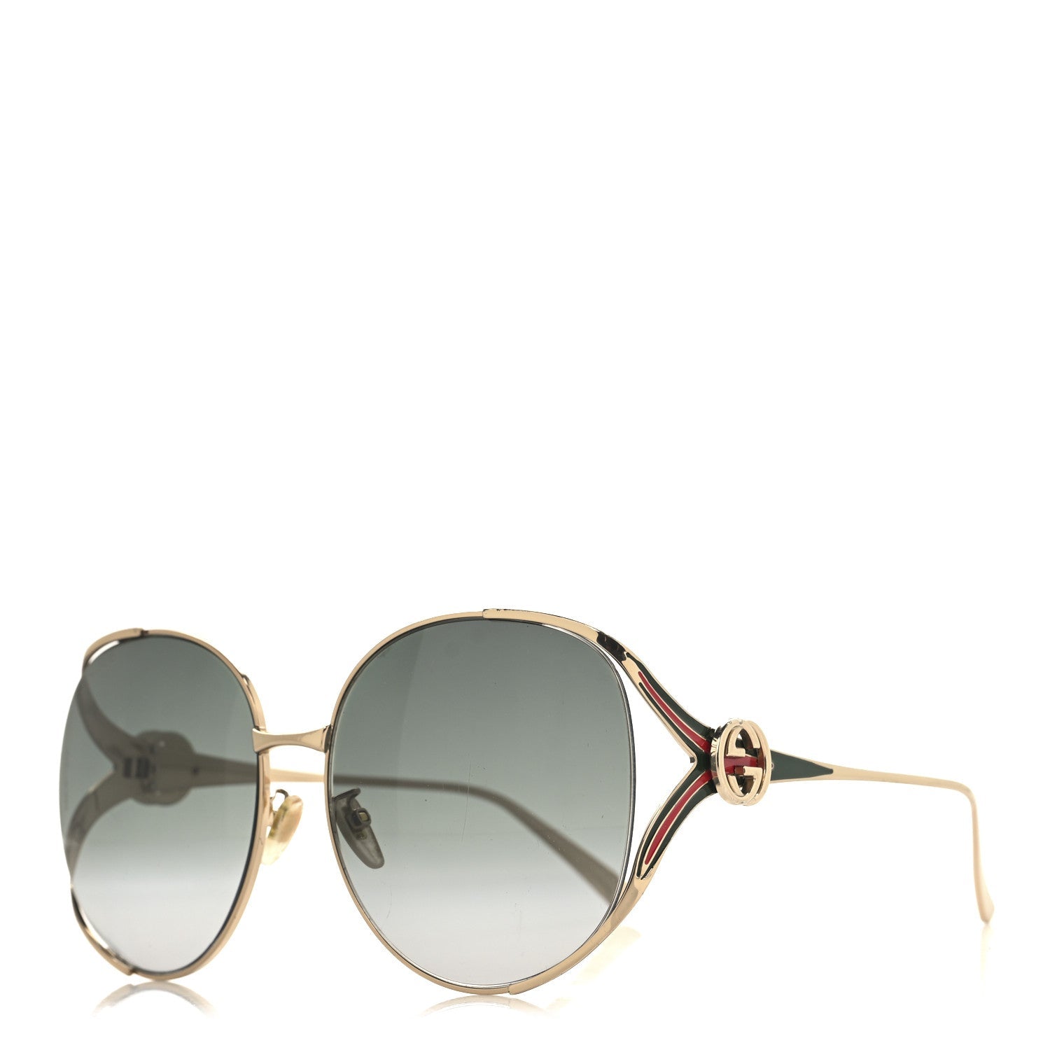 Metal Oversized Round Frame GG0225S Sunglasses Gold
