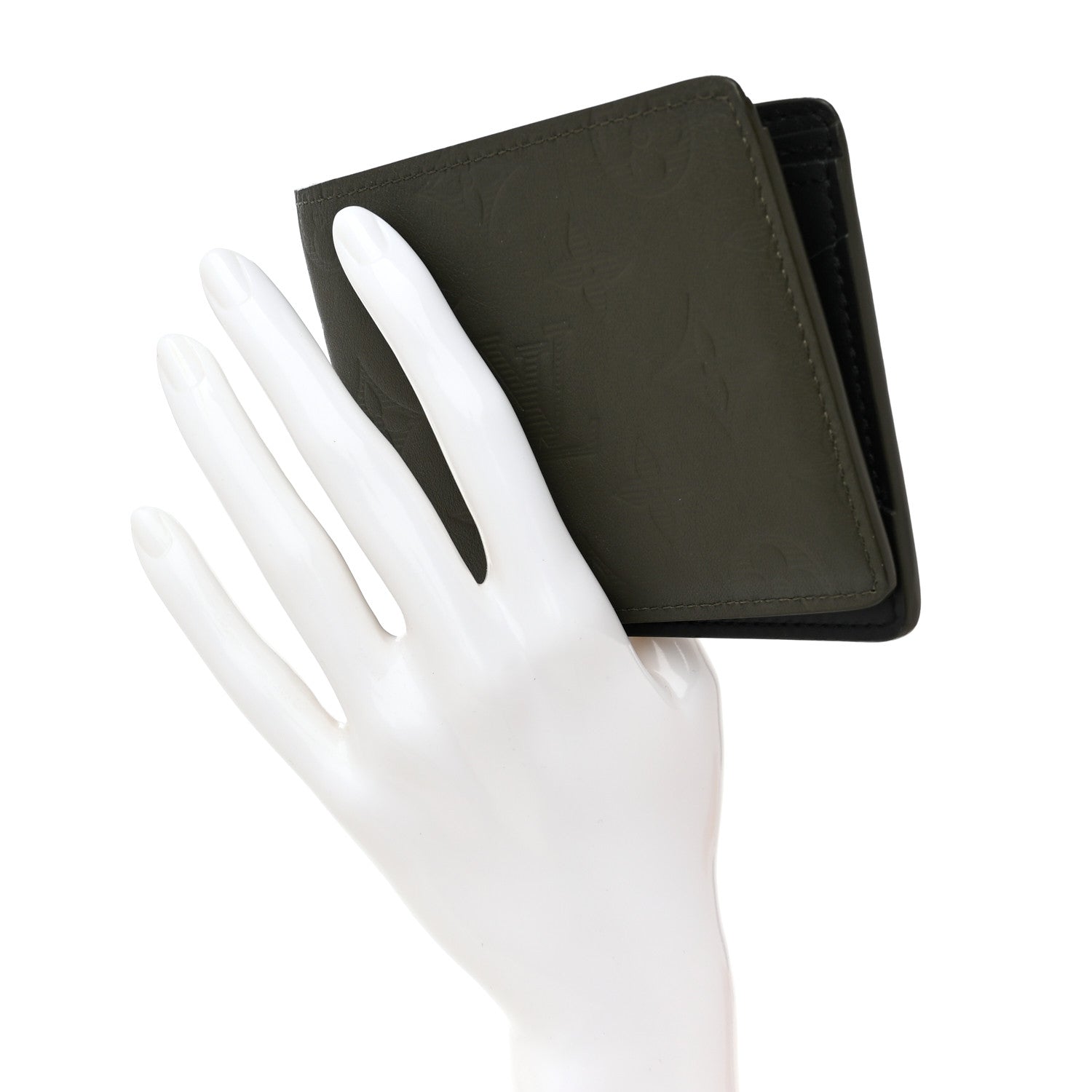 Calfskin Monogram Shadow Multiple Wallet Kaki