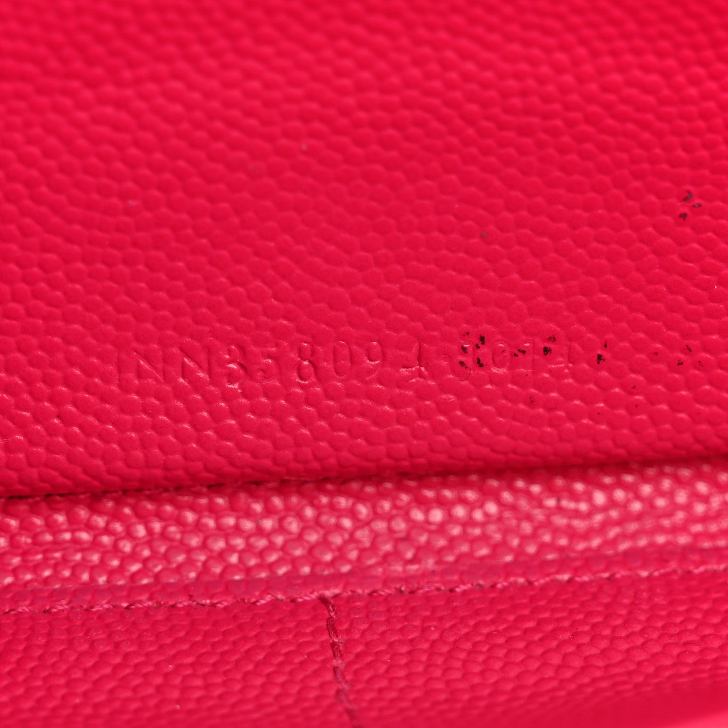 Grain De Poudre Matelasse Chevron Monogram Zip Around Wallet Fuchsia