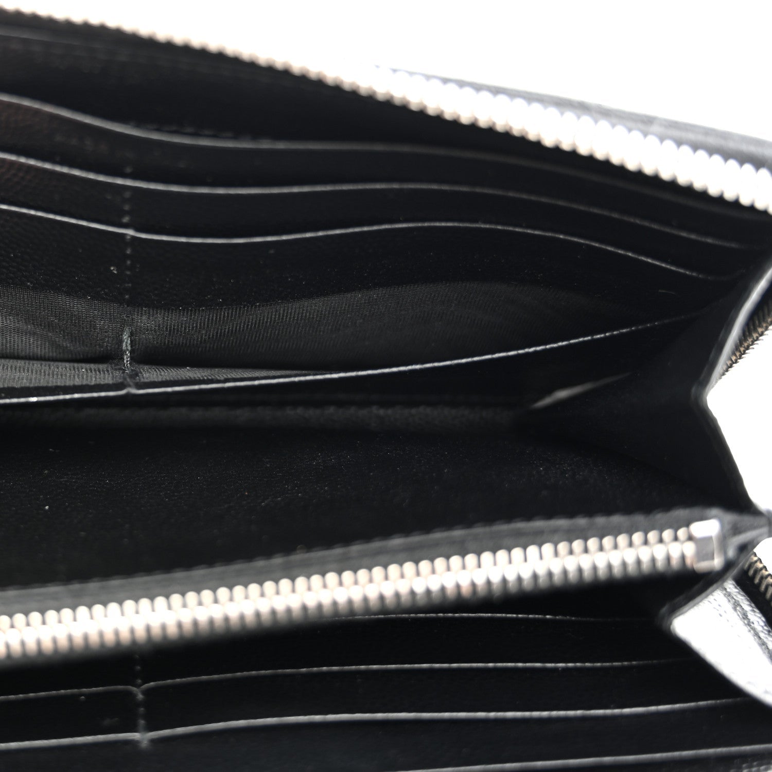 Grain De Poudre Matelasse Chevron Monogram Zip Around Wallet Black