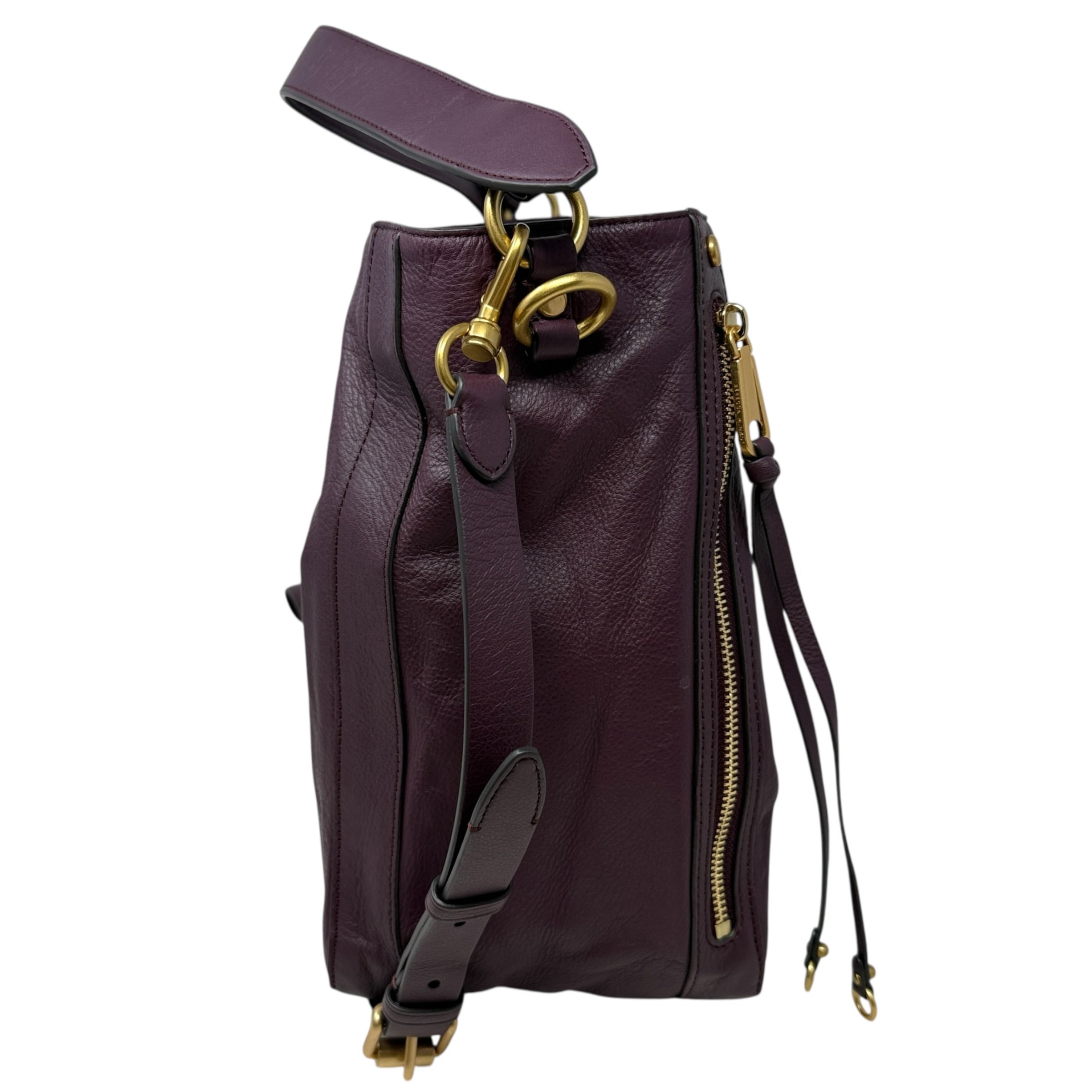 M.A.B. Leather Hobo In Malbec Designer By Rebecca Minkoff, Size: Medium