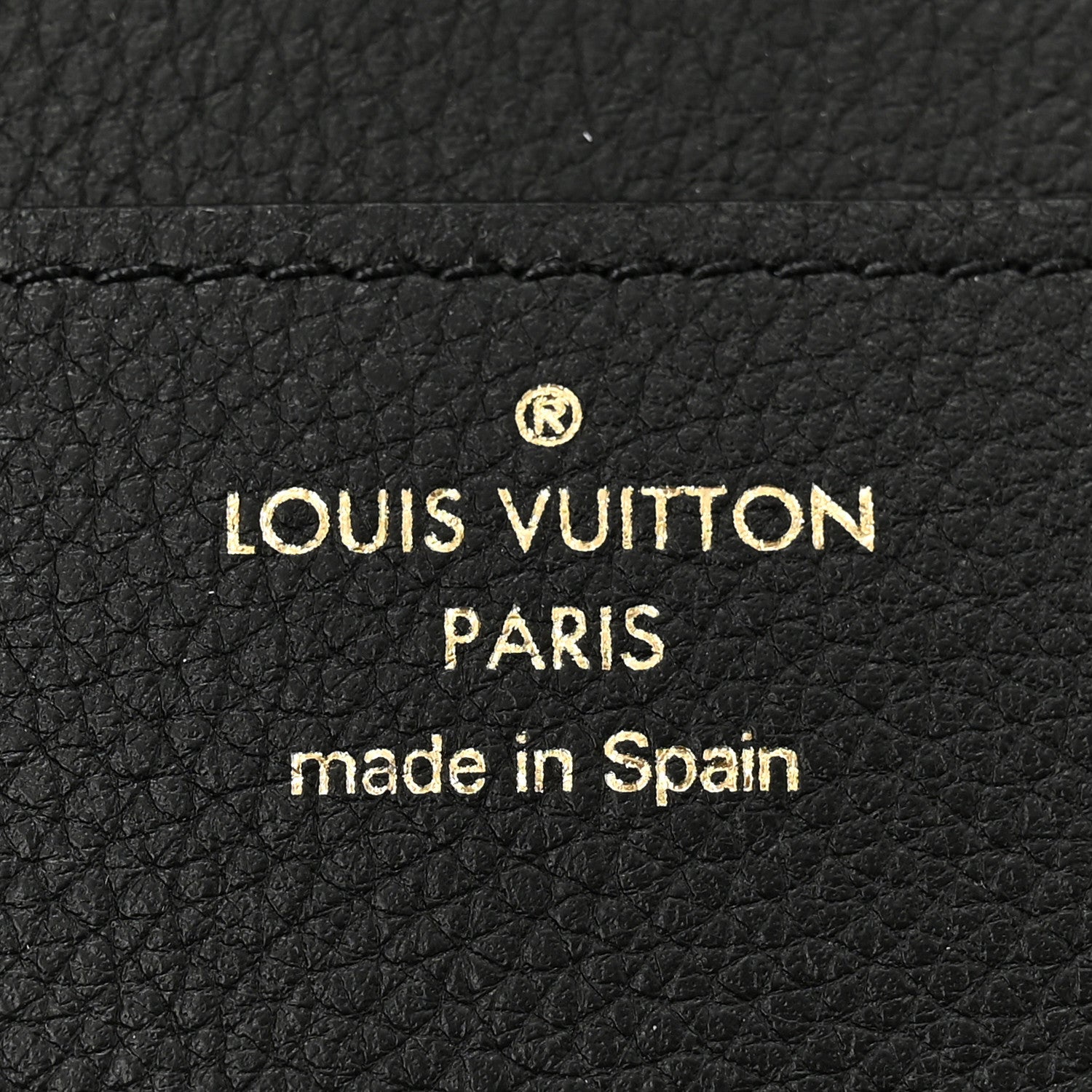 Grained Calfskin Low Key Compact Wallet Black