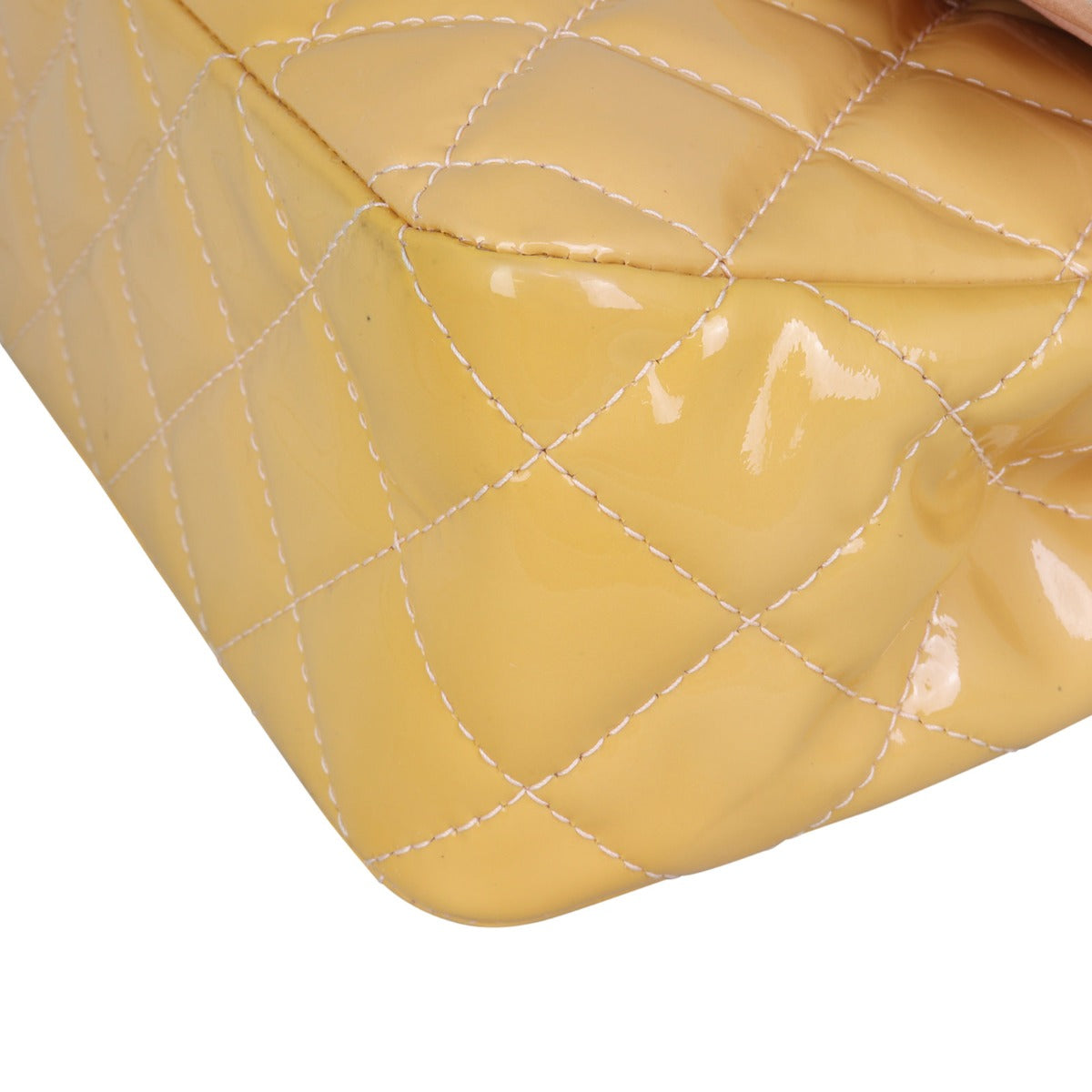 Chanel Classic Double Flap Medium Patent | Pale Orange