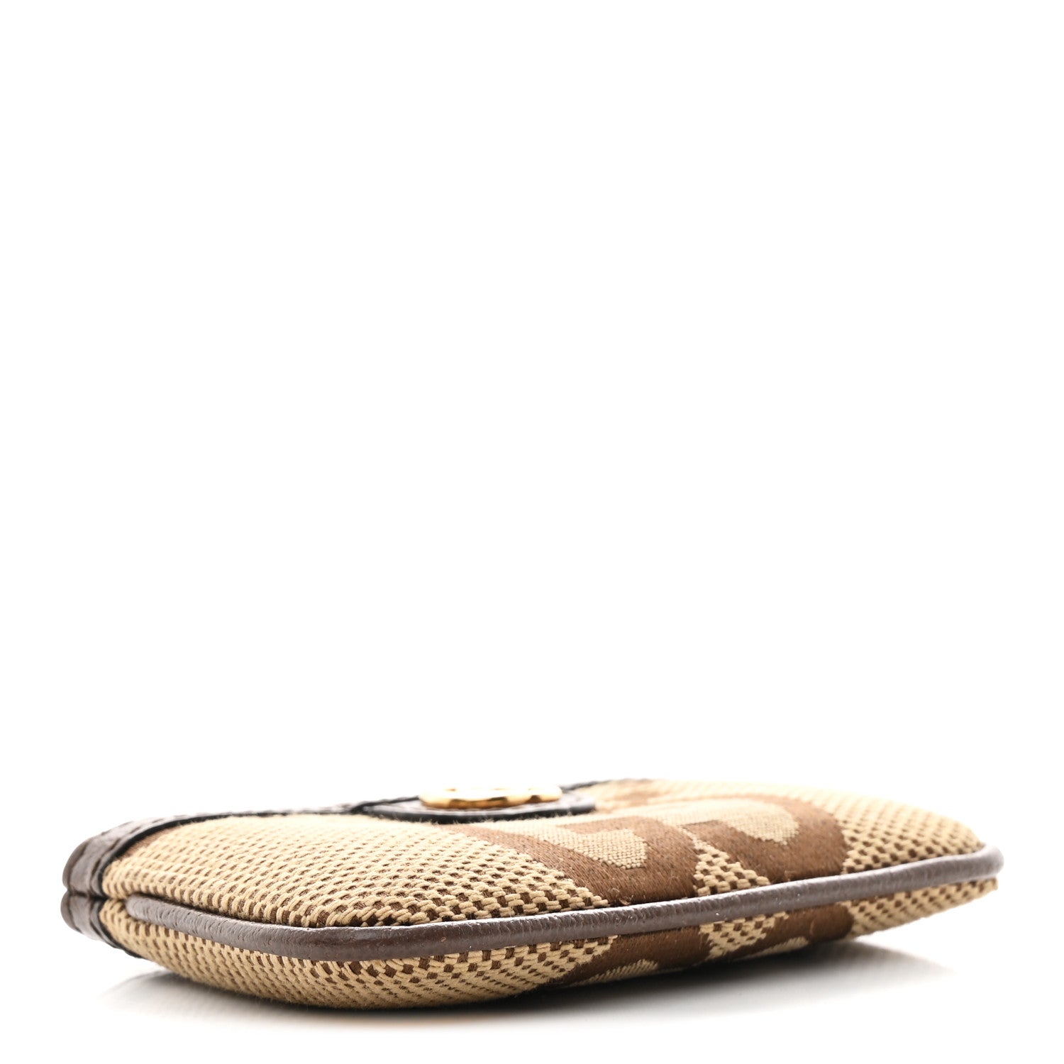 Monogram Jumbo GG Textured Dollar Calfskin Ophidia Key Case Camel Ebony New Acero