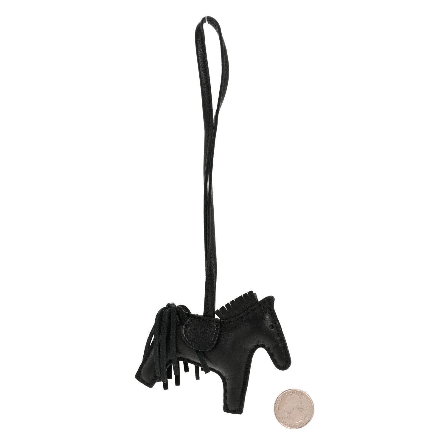 Milo Lambskin Grigri Rodeo Horse Bag Charm PM So Black