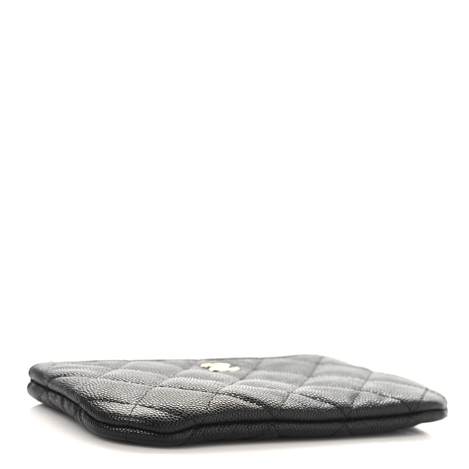Caviar Quilted Small Cosmetic Case Black