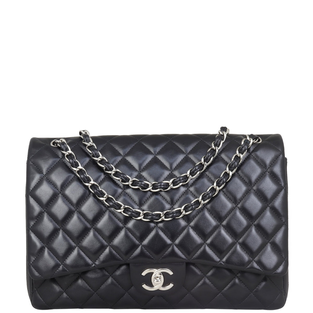 Chanel Classic Double Flap Maxi | Black Lambskin