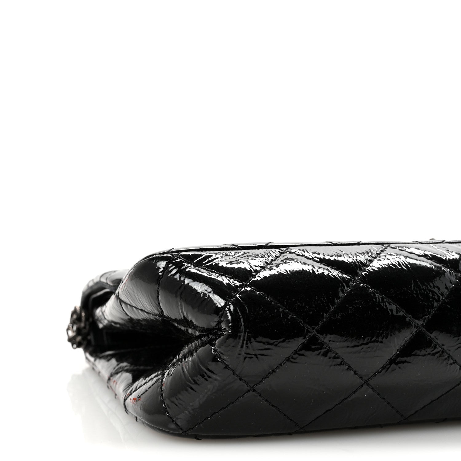 Distressed Patent Quilted 2.55 Reissue 227 Flap Black