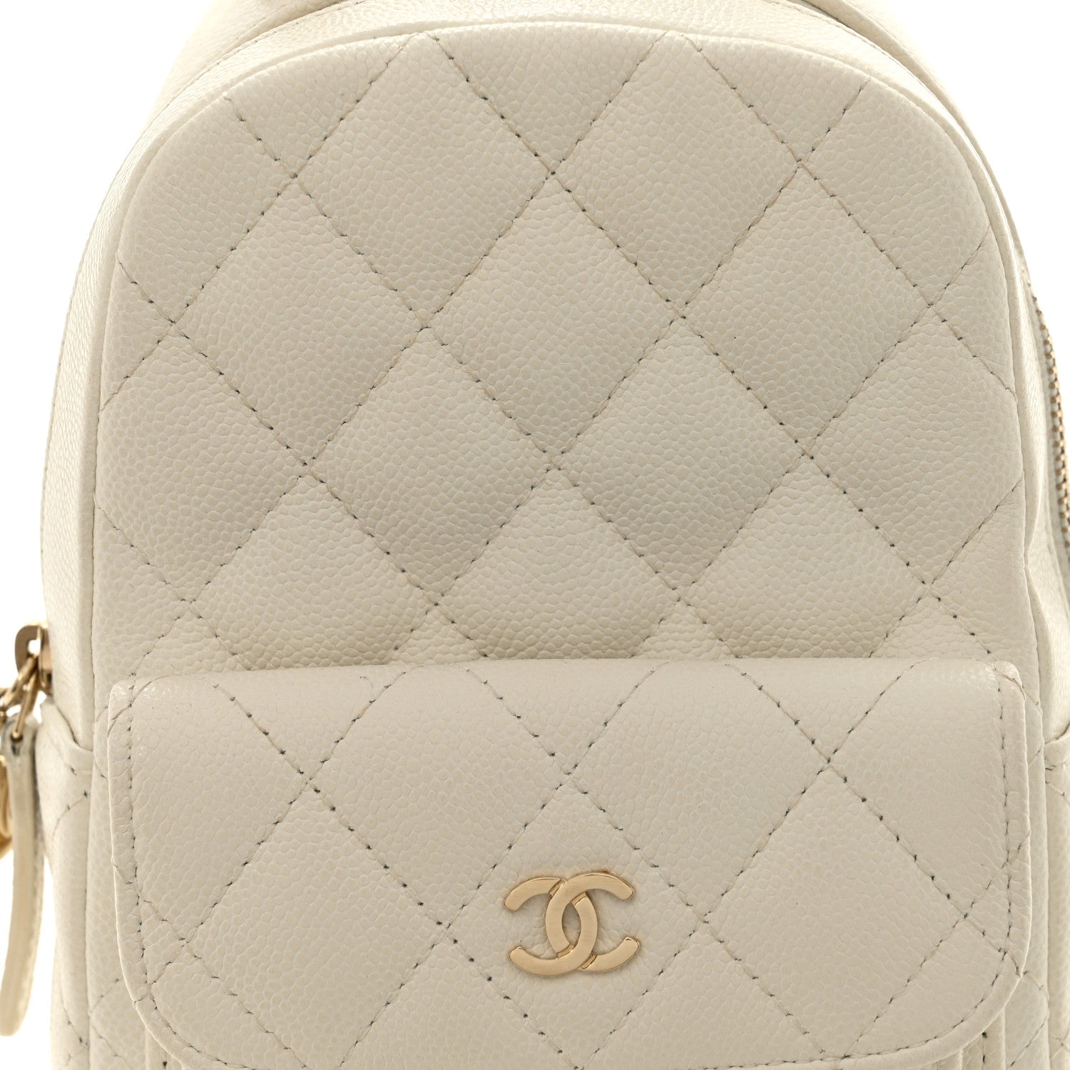 Caviar Quilted CC Mini Classic Backpack White