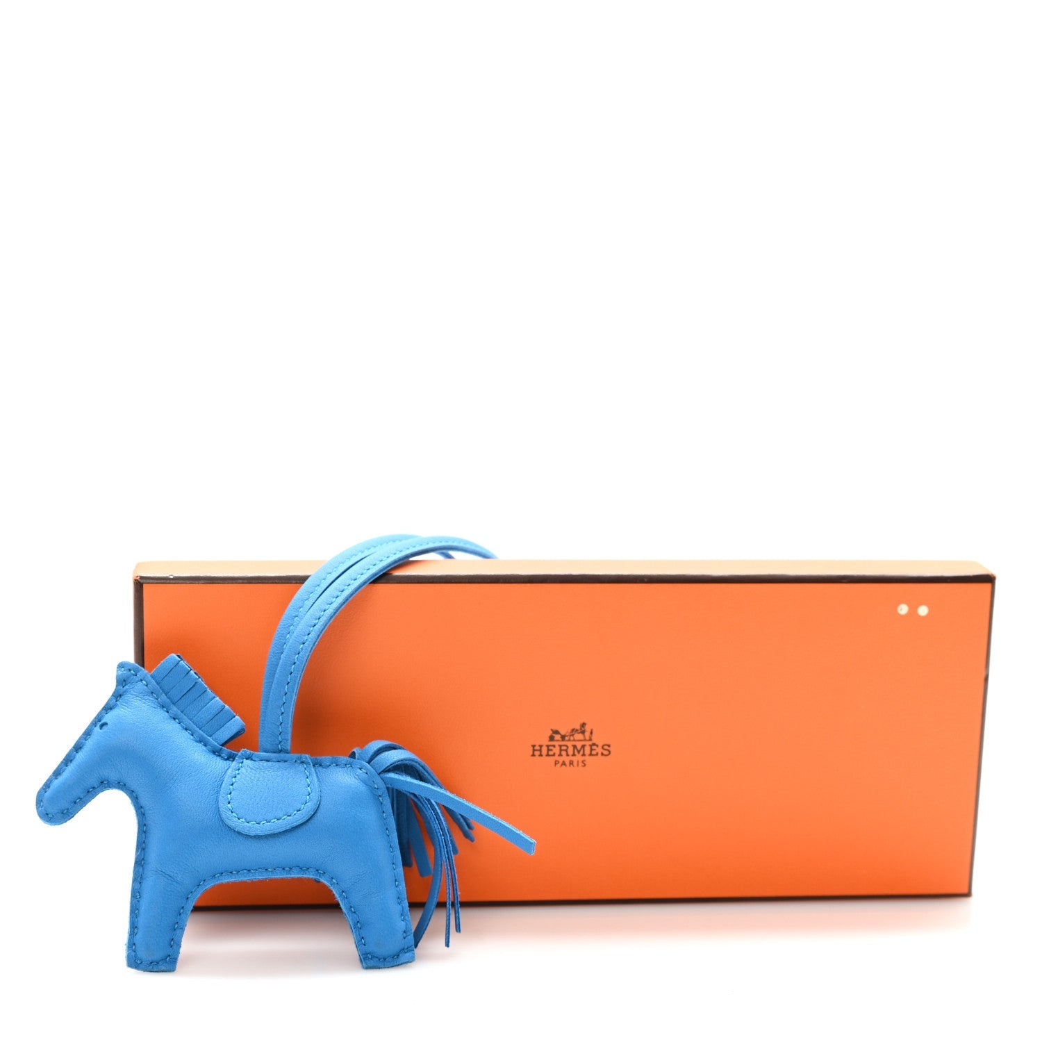 Milo Lambskin Grigri Rodeo Horse Bag Charm PM Bleu Zanzibar
